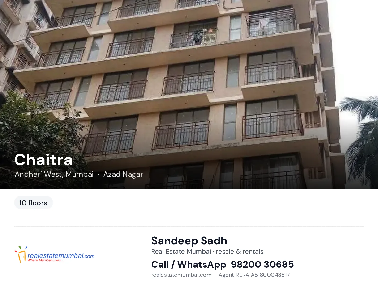 Chaitra, Andheri West, Mumbai — flats | Real Estate Mumbai, Sandeep Sadh 98200 30685