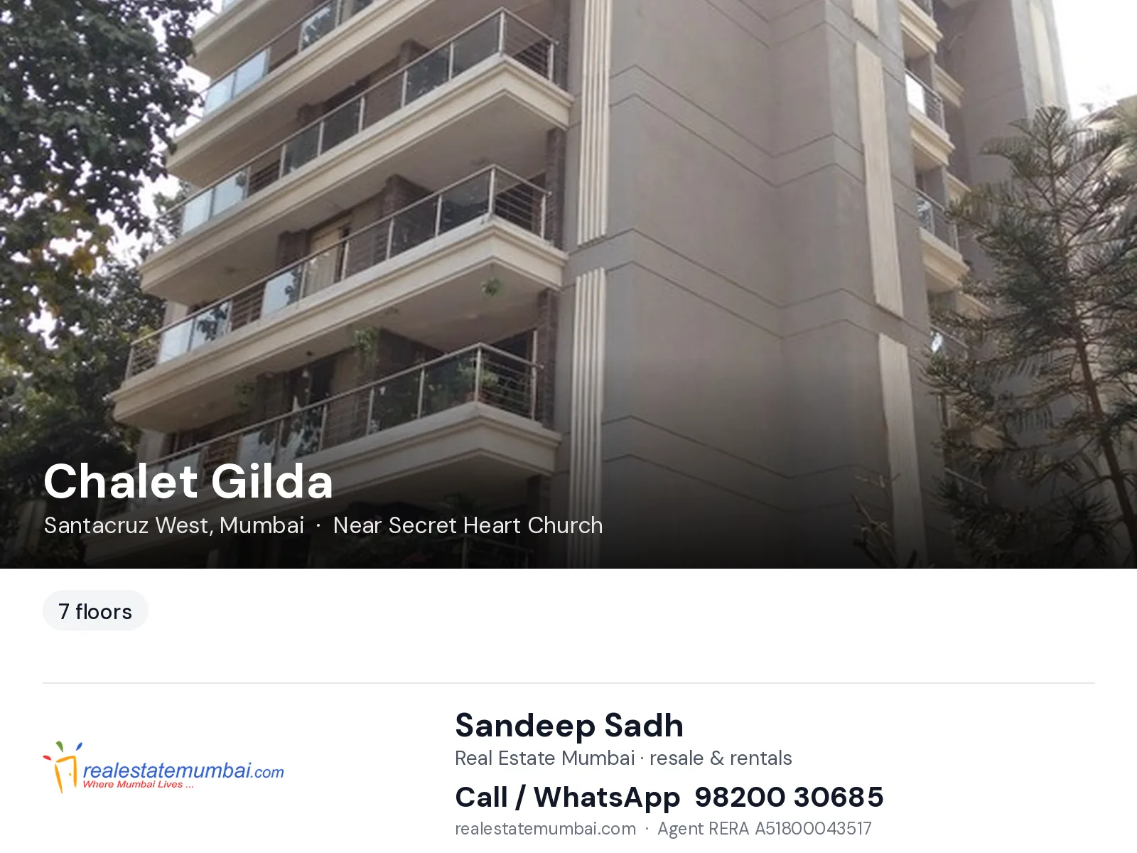 Chalet Gilda, Santacruz West, Mumbai — flats | Real Estate Mumbai, Sandeep Sadh 98200 30685