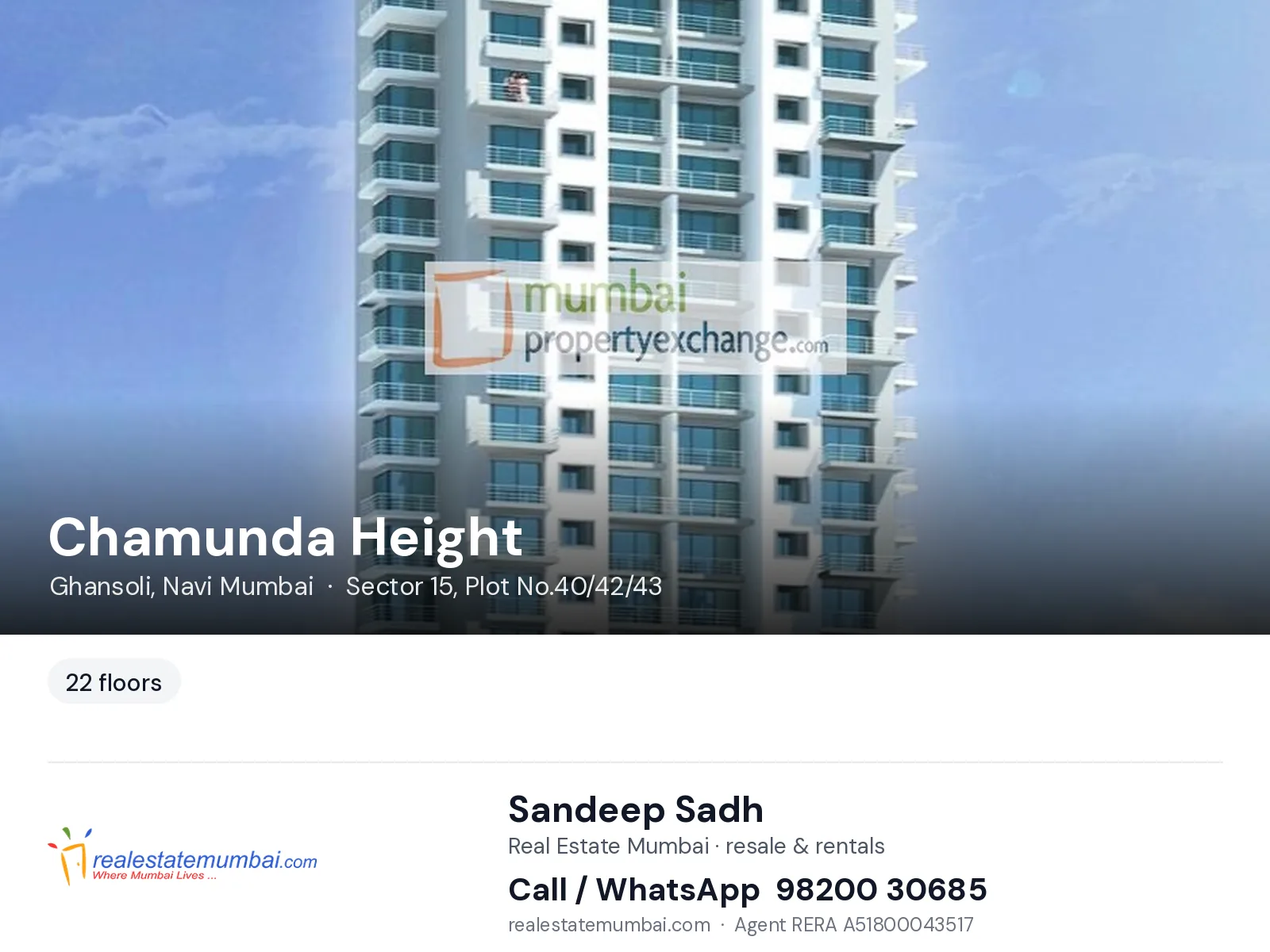 Chamunda Height, Ghansoli, Navi Mumbai — flats | Real Estate Mumbai, Sandeep Sadh 98200 30685