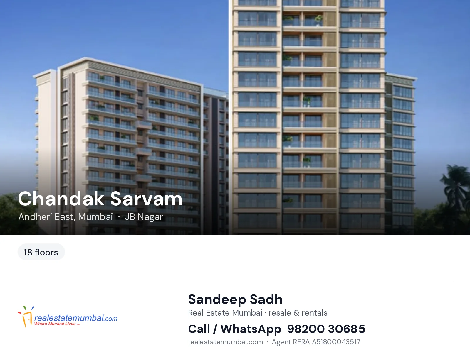 Chandak Sarvam, Andheri East, Mumbai — flats | Real Estate Mumbai, Sandeep Sadh 98200 30685