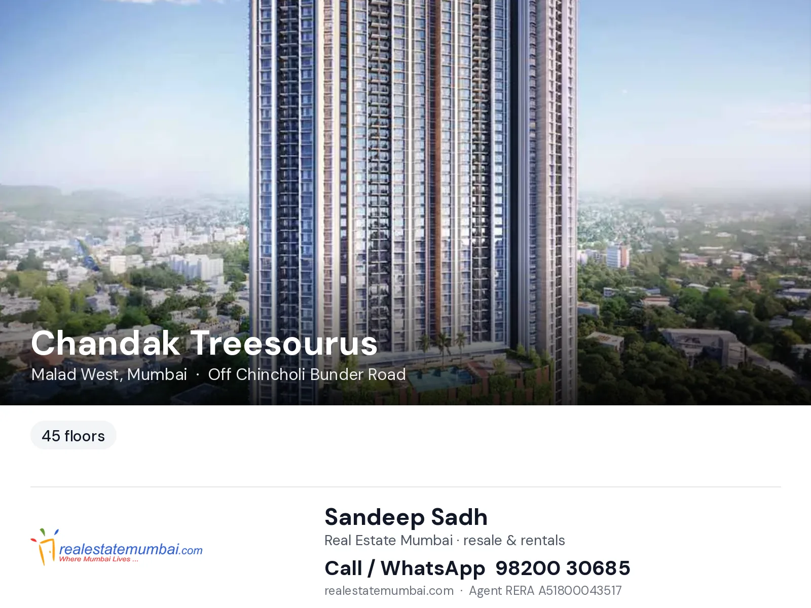 Chandak Treesourus, Malad West, Mumbai — flats | Real Estate Mumbai, Sandeep Sadh 98200 30685