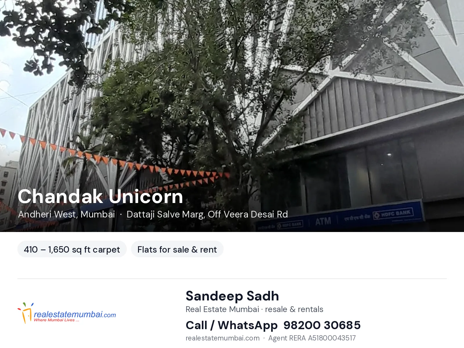 Chandak Unicorn, Andheri West, Mumbai — flats for sale & rent | Real Estate Mumbai, Sandeep Sadh 98200 30685