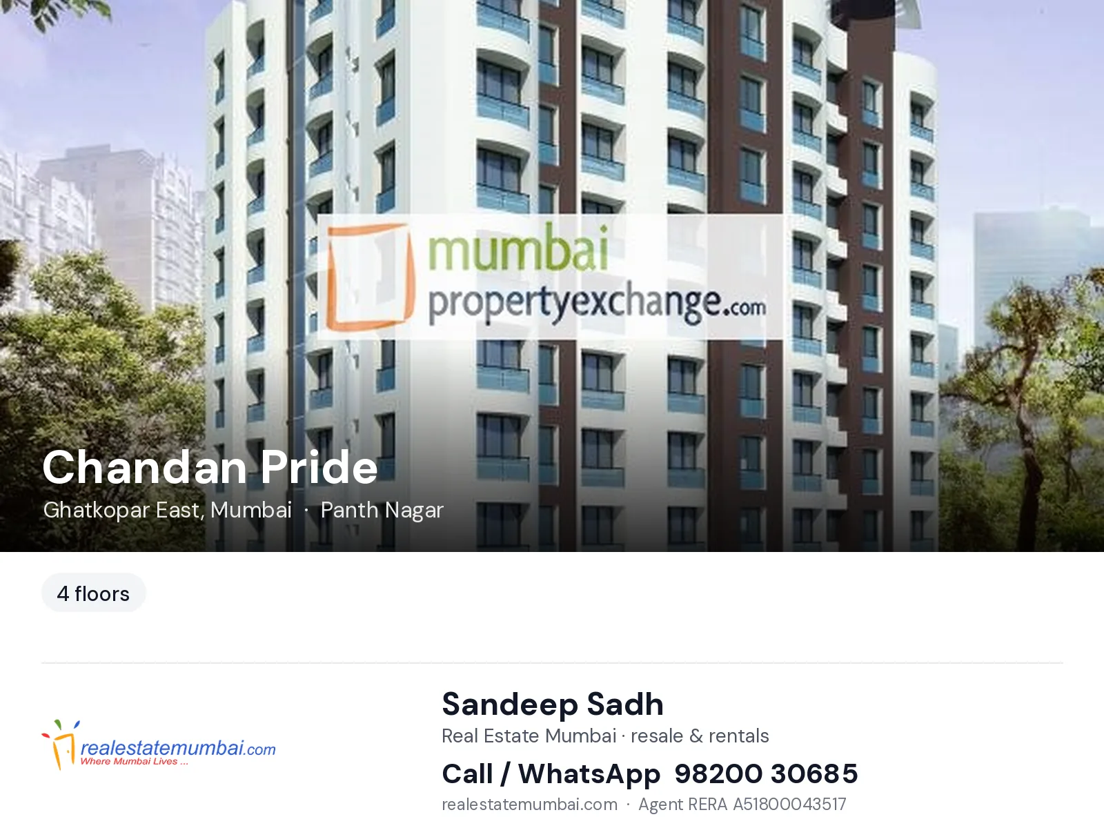 Chandan Pride, Ghatkopar East, Mumbai — flats | Real Estate Mumbai, Sandeep Sadh 98200 30685