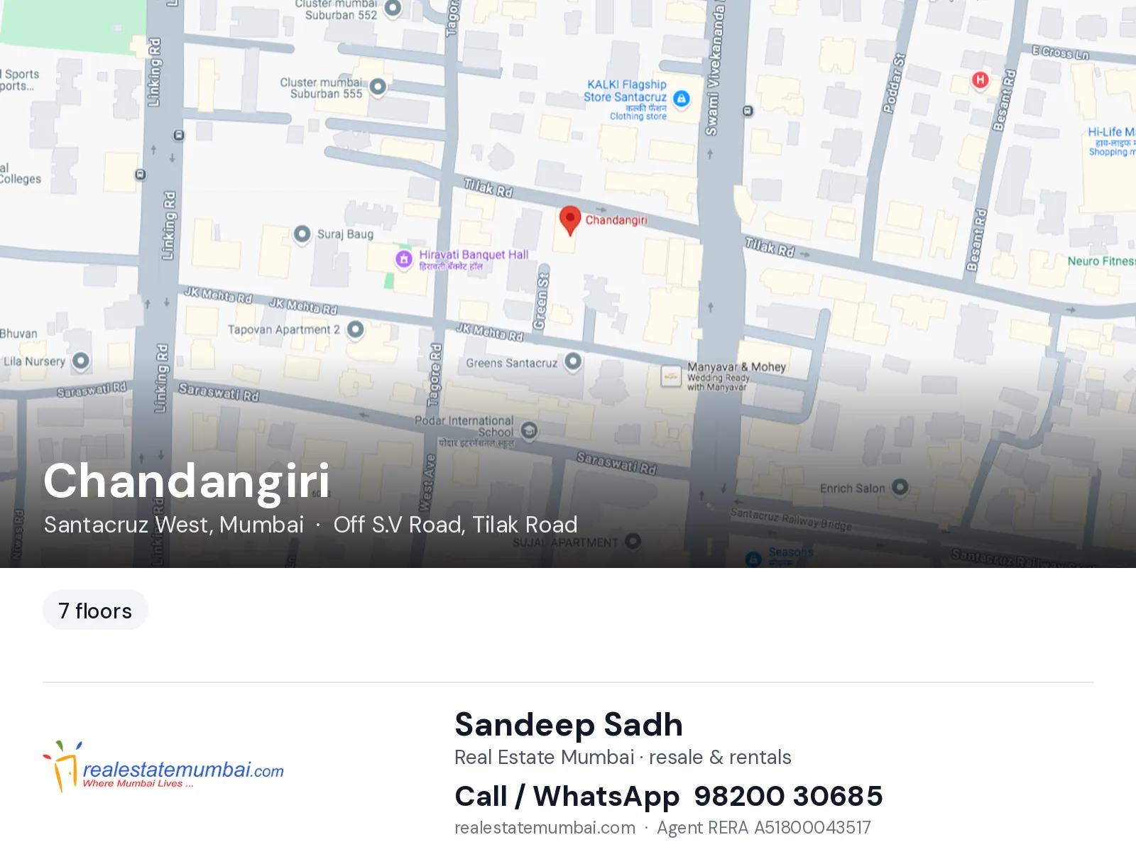 Chandangiri, Santacruz West, Mumbai — flats | Real Estate Mumbai, Sandeep Sadh 98200 30685