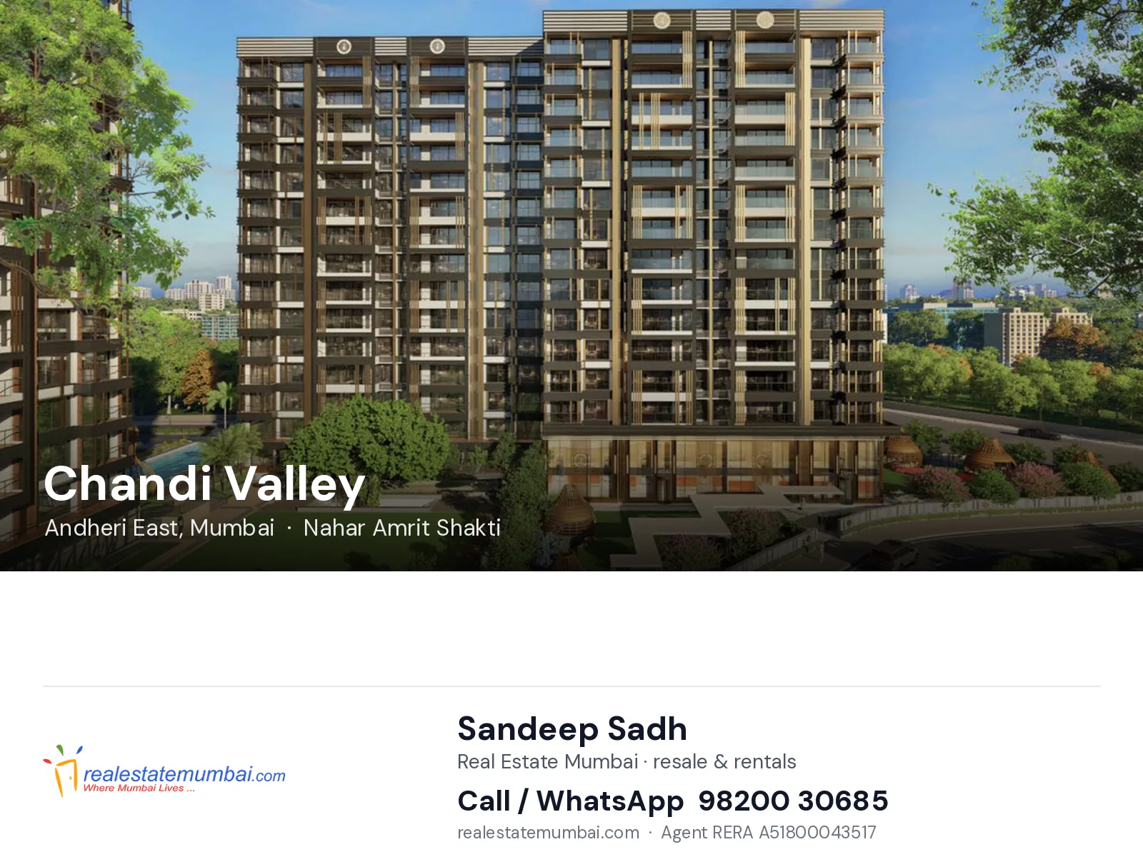 Chandi Valley, Andheri East, Mumbai — flats | Real Estate Mumbai, Sandeep Sadh 98200 30685