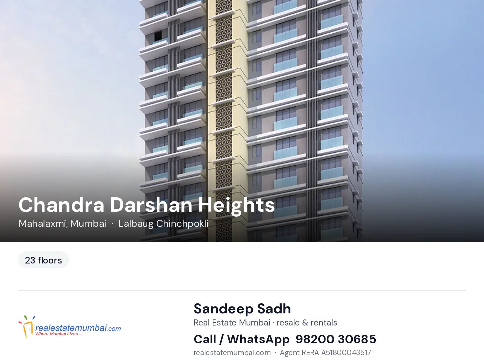 Chandra Darshan Heights, Mahalaxmi, Mumbai — flats | Real Estate Mumbai, Sandeep Sadh 98200 30685