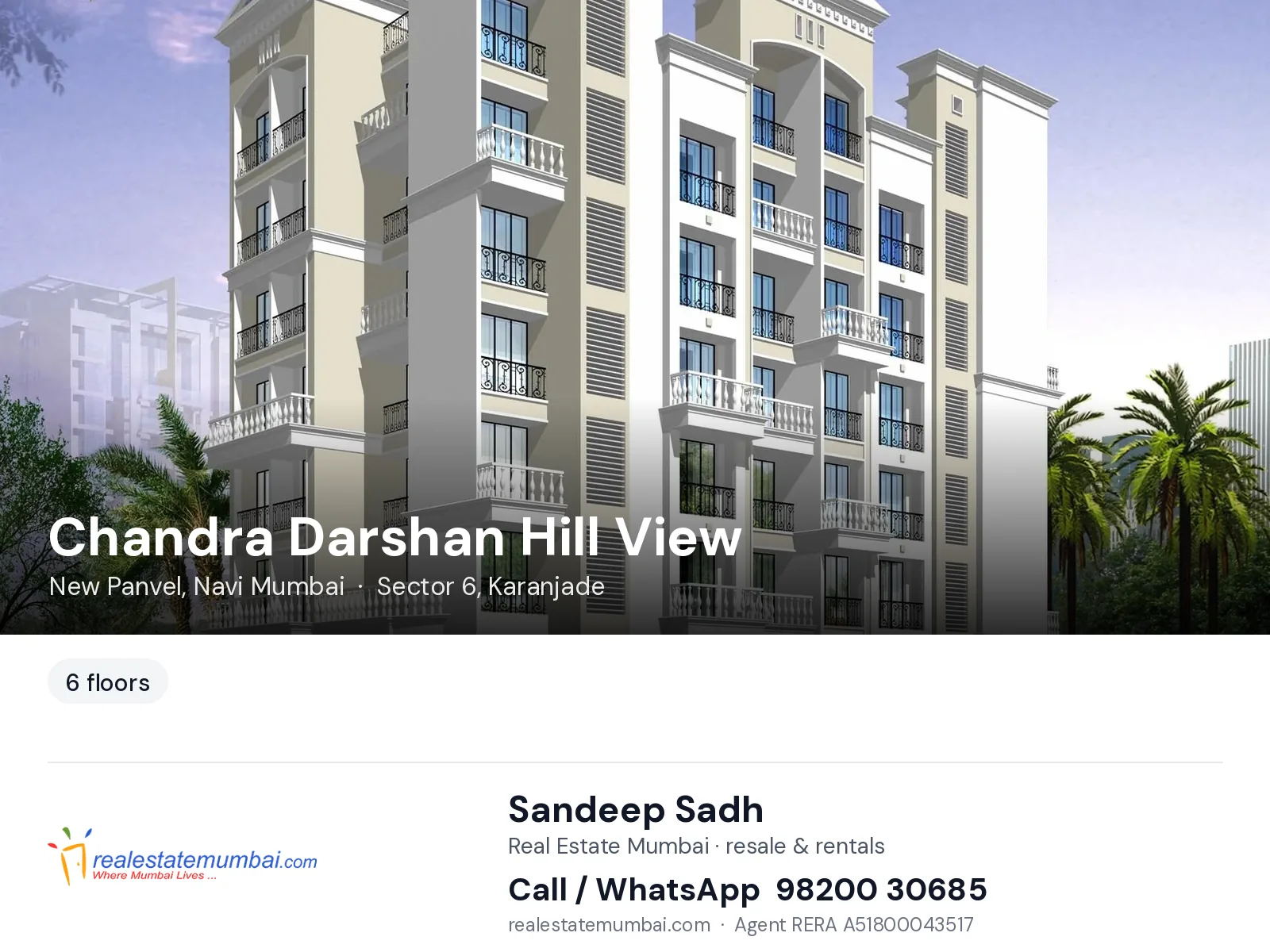Chandra Darshan Hill View, New Panvel, Navi Mumbai — flats | Real Estate Mumbai, Sandeep Sadh 98200 30685