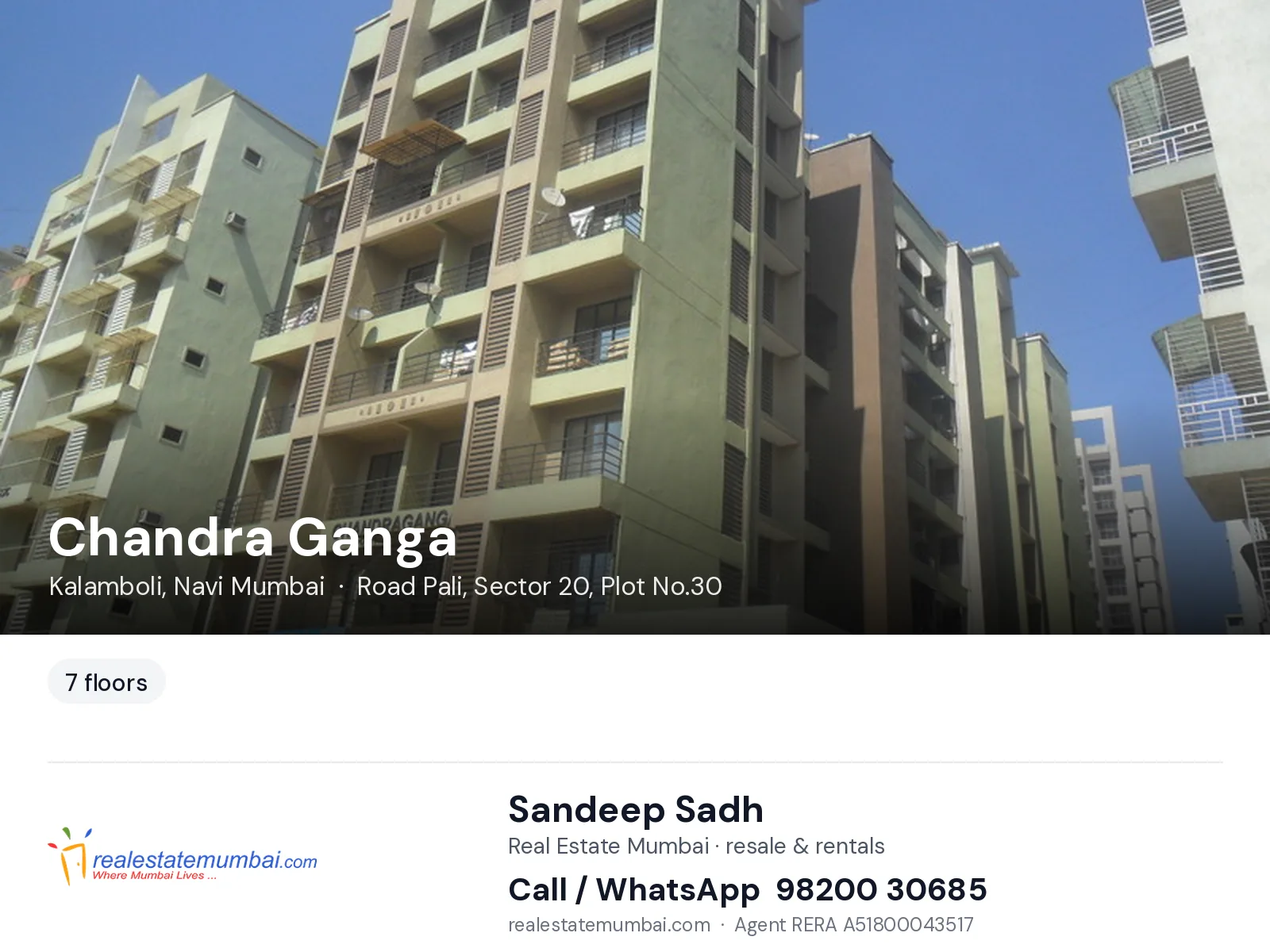 Chandra Ganga, Kalamboli, Navi Mumbai — flats | Real Estate Mumbai, Sandeep Sadh 98200 30685