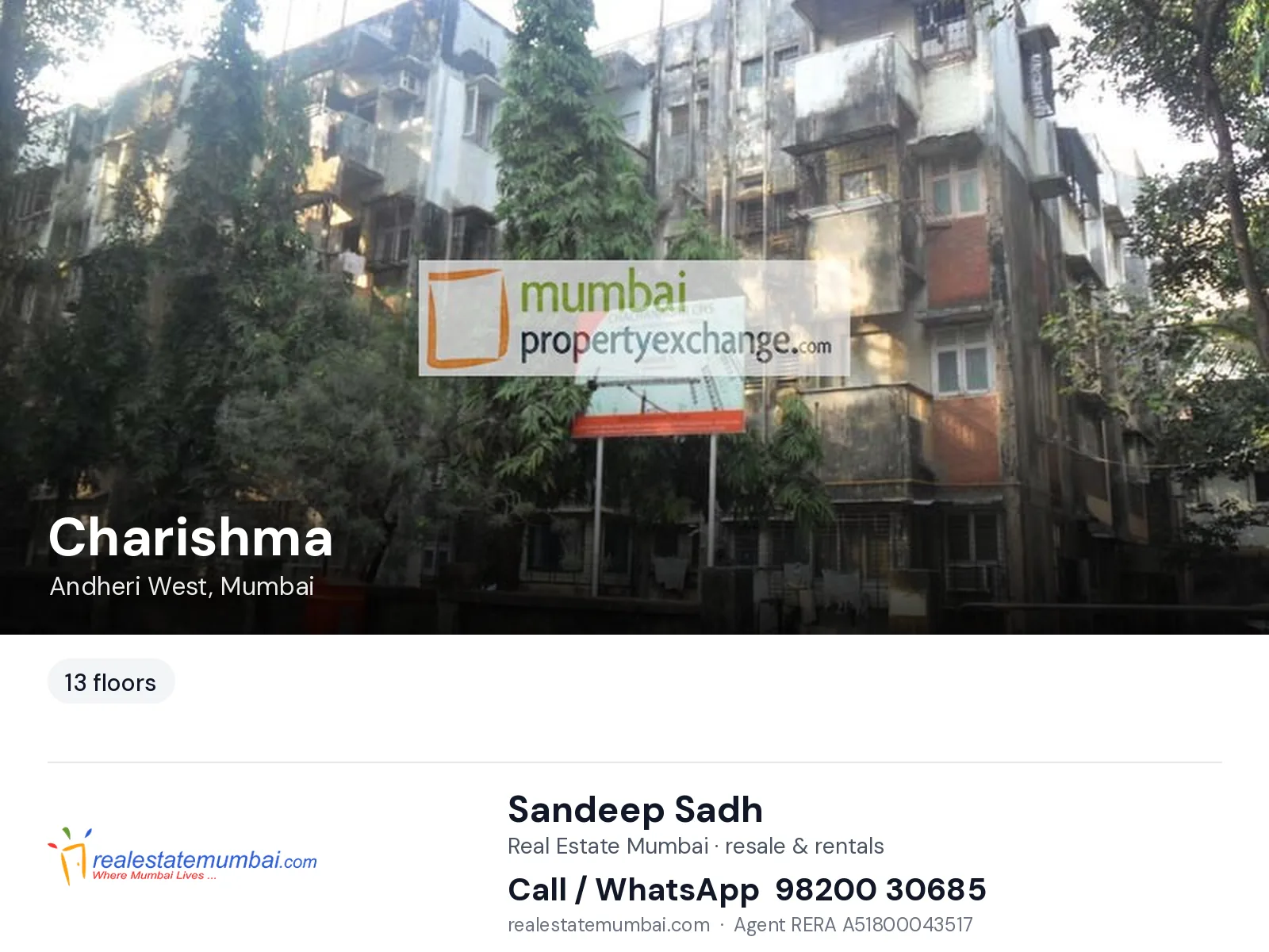 Charishma, Andheri West, Mumbai — flats | Real Estate Mumbai, Sandeep Sadh 98200 30685