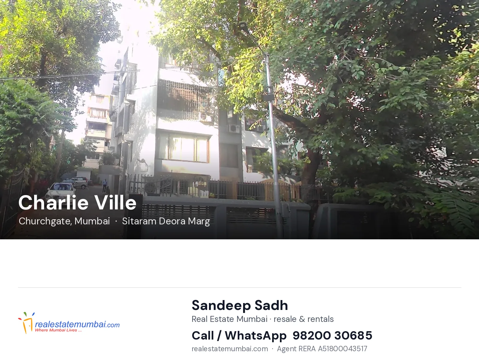 Charlie Ville, Churchgate, Mumbai — flats | Real Estate Mumbai, Sandeep Sadh 98200 30685