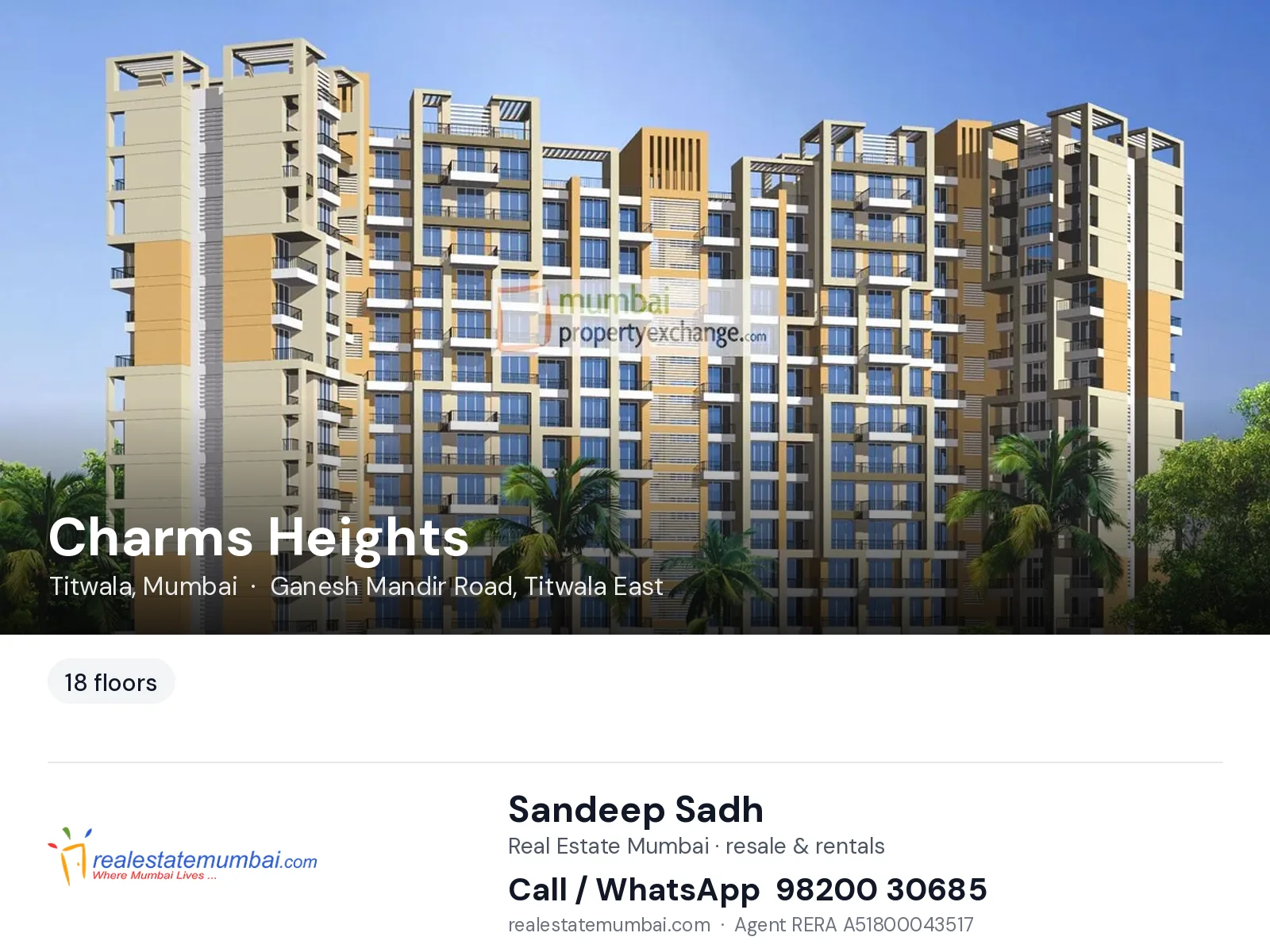 Charms Heights, Titwala, Mumbai — flats | Real Estate Mumbai, Sandeep Sadh 98200 30685