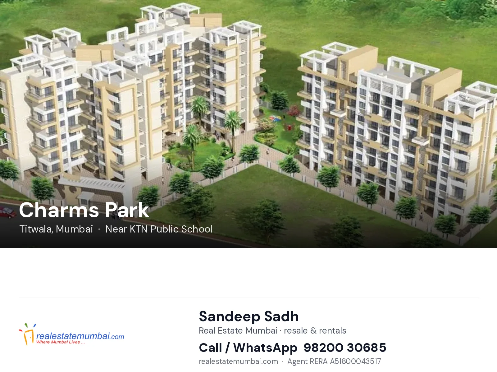 Charms Park, Titwala, Mumbai — flats | Real Estate Mumbai, Sandeep Sadh 98200 30685