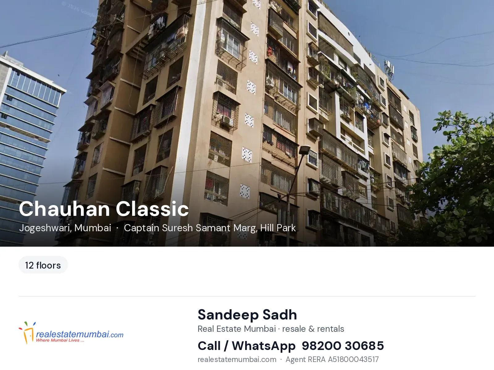 Chauhan Classic, Jogeshwari, Mumbai — flats | Real Estate Mumbai, Sandeep Sadh 98200 30685