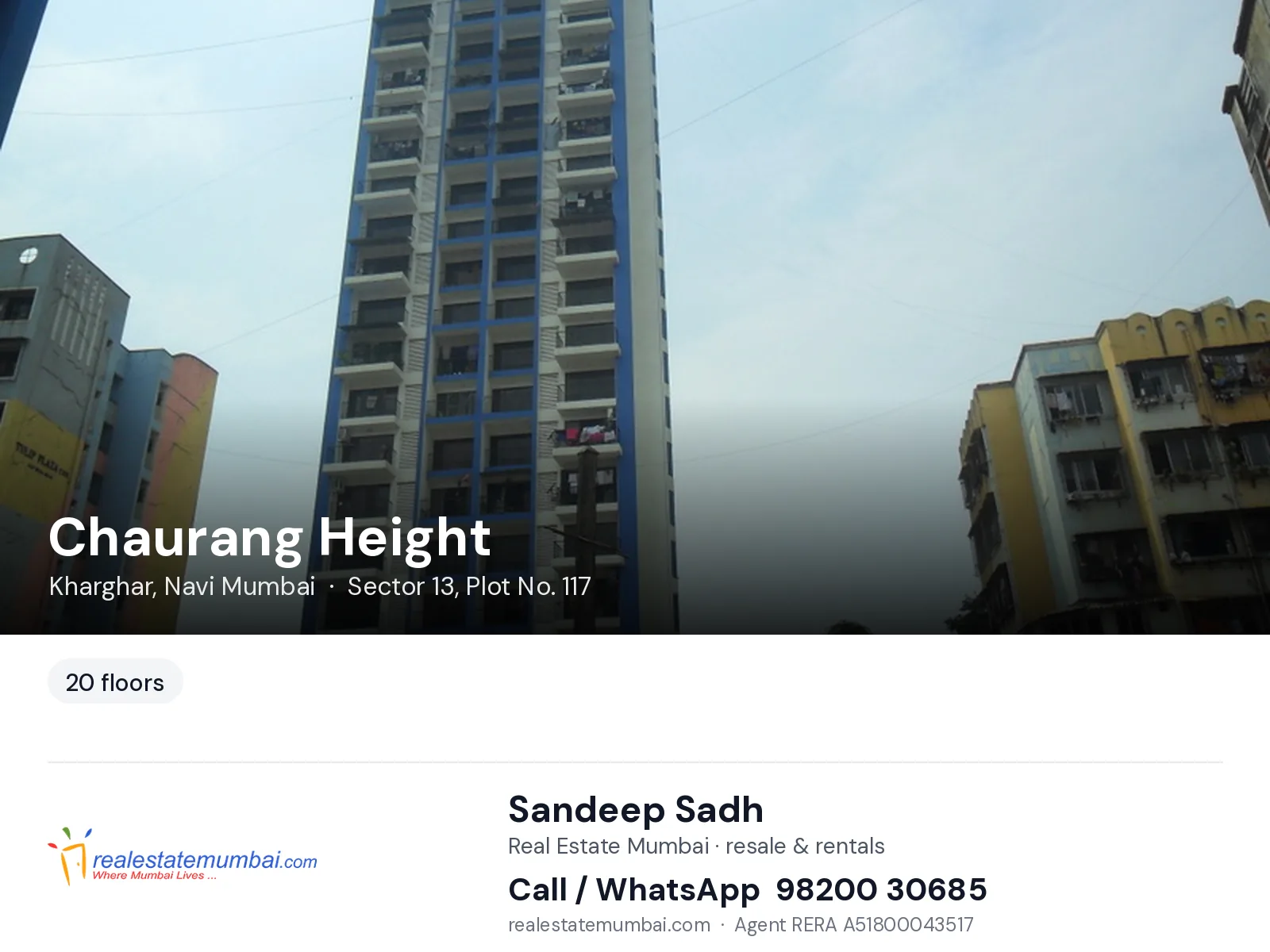 Chaurang Height, Kharghar, Navi Mumbai — flats | Real Estate Mumbai, Sandeep Sadh 98200 30685