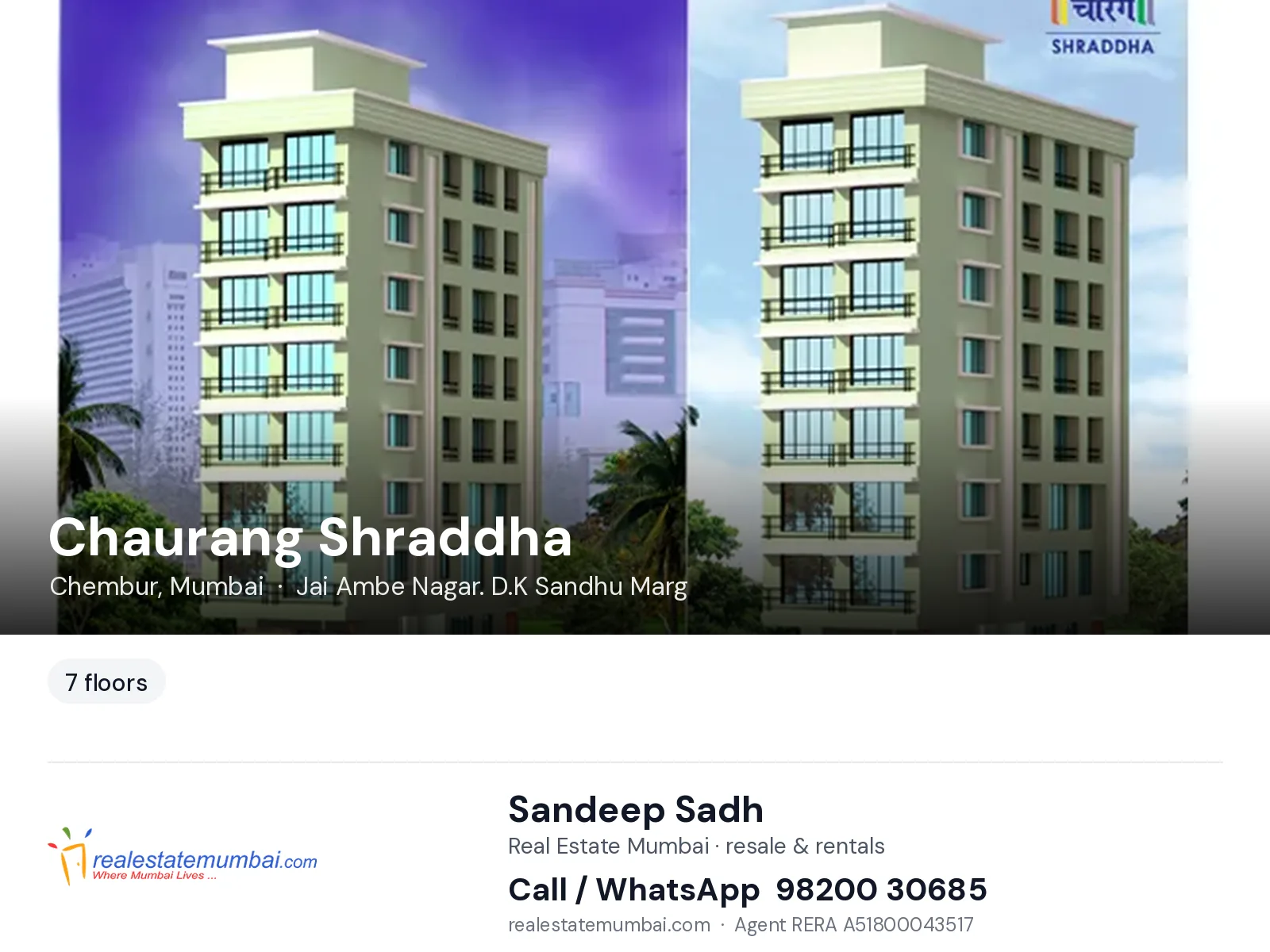 Chaurang Shraddha, Chembur, Mumbai — flats | Real Estate Mumbai, Sandeep Sadh 98200 30685
