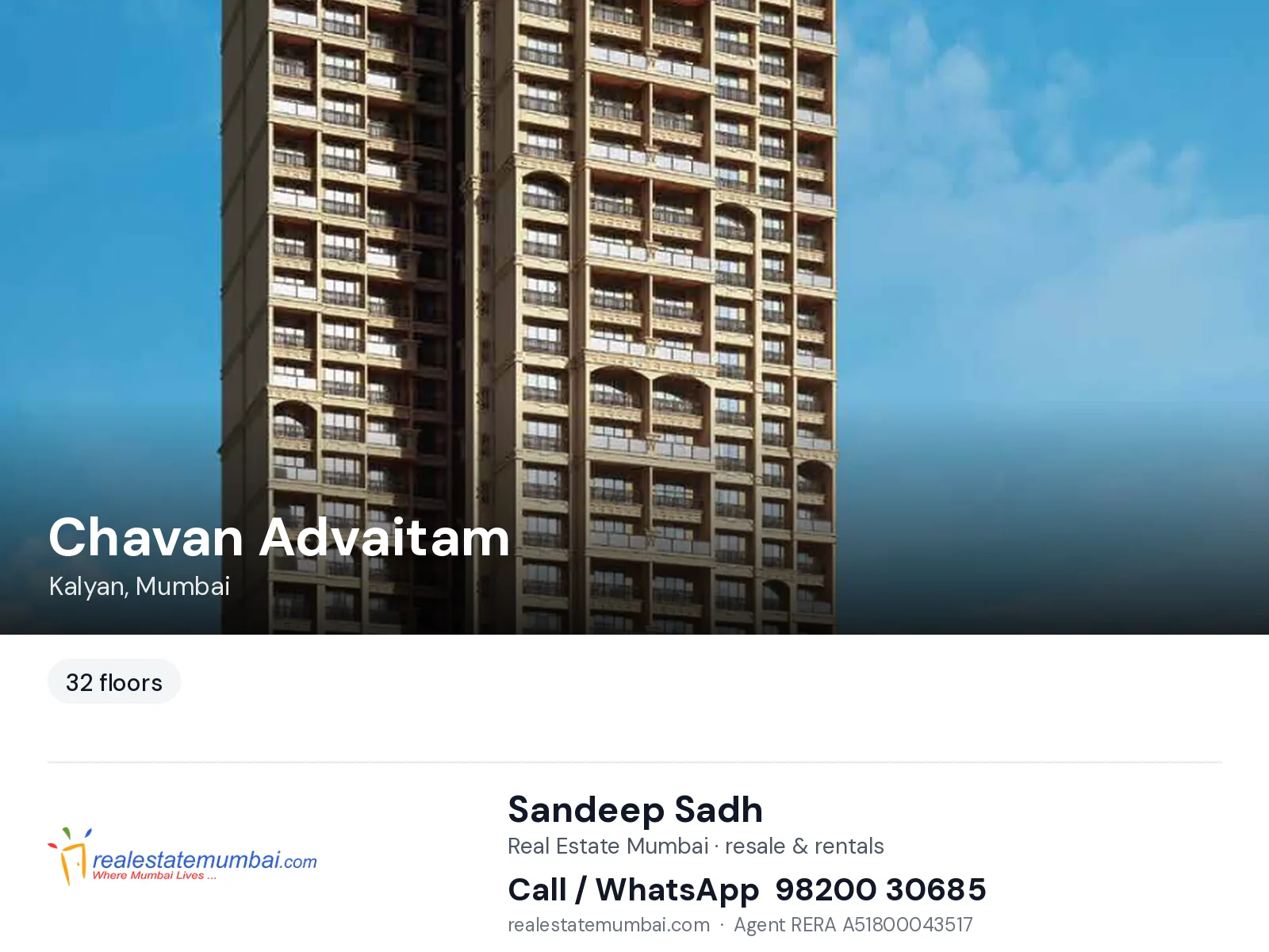 Chavan Advaitam, Kalyan, Mumbai — flats | Real Estate Mumbai, Sandeep Sadh 98200 30685