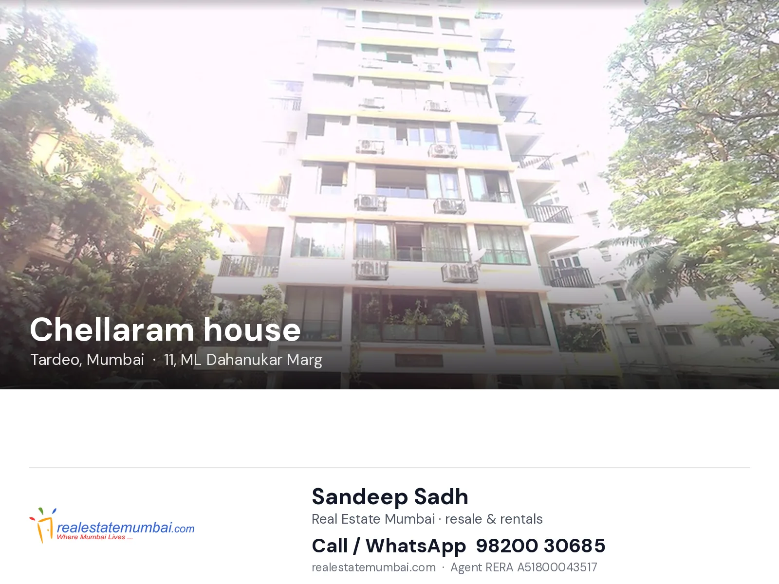 Chellaram house, Tardeo, Mumbai — flats | Real Estate Mumbai, Sandeep Sadh 98200 30685