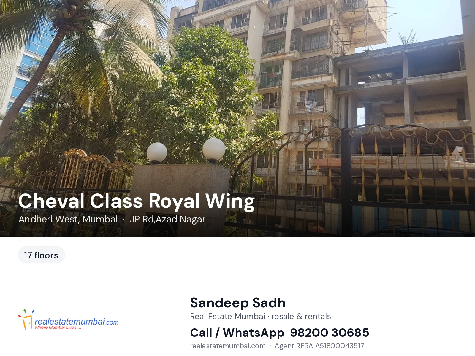 Cheval Class Royal Wing, Andheri West, Mumbai — flats | Real Estate Mumbai, Sandeep Sadh 98200 30685