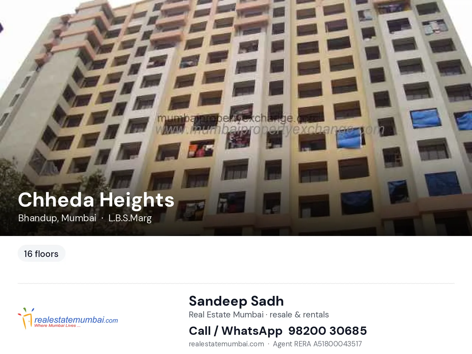 Chheda Heights, Bhandup, Mumbai — flats | Real Estate Mumbai, Sandeep Sadh 98200 30685