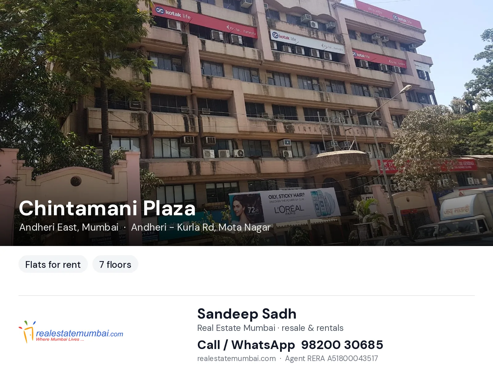 Chintamani Plaza, Andheri East, Mumbai — flats for rent | Real Estate Mumbai, Sandeep Sadh 98200 30685