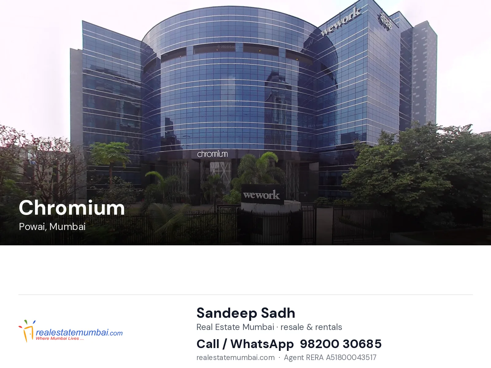 Chromium, Powai, Mumbai — flats | Real Estate Mumbai, Sandeep Sadh 98200 30685