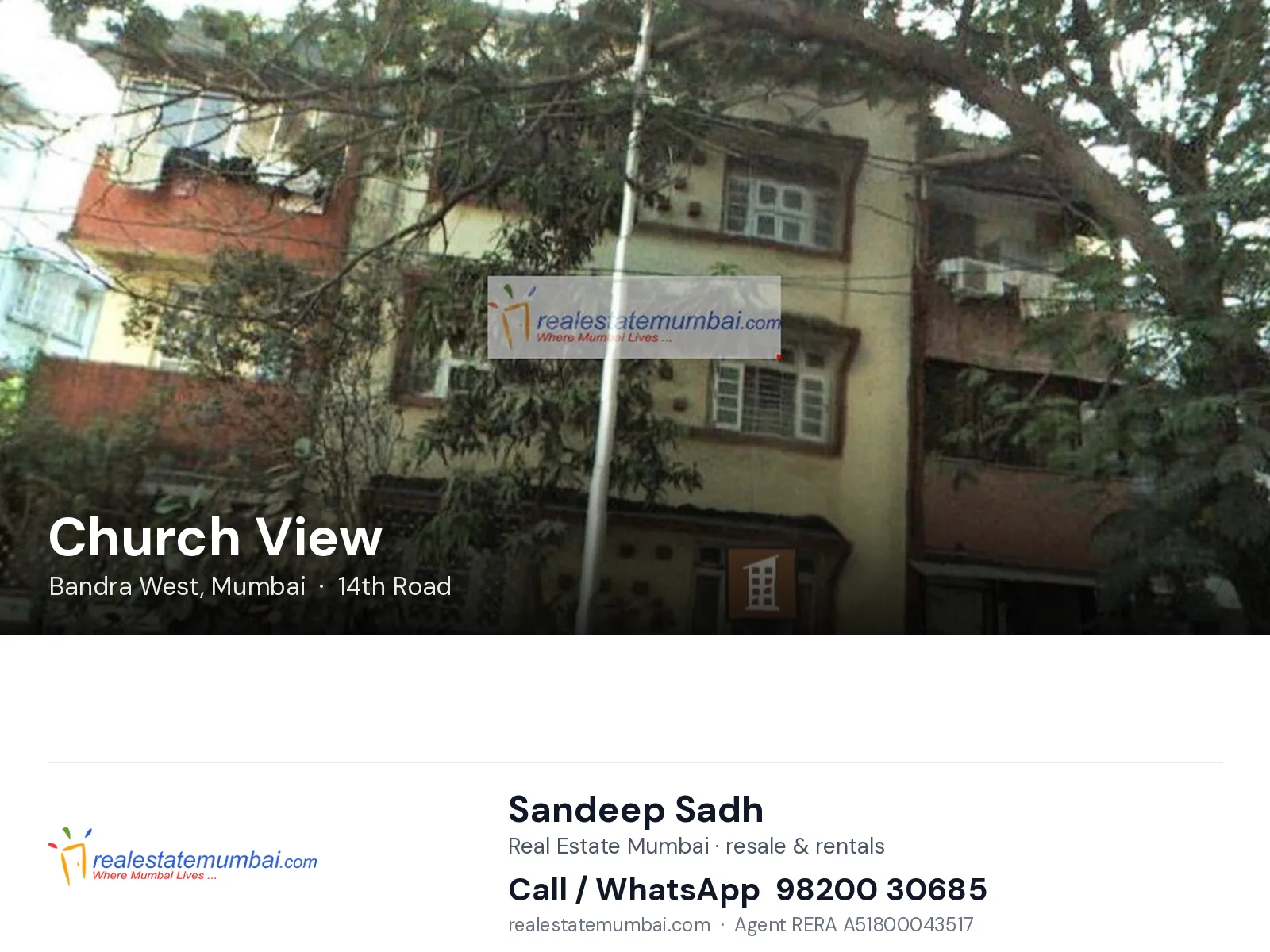 Church View, Bandra West, Mumbai — flats | Real Estate Mumbai, Sandeep Sadh 98200 30685