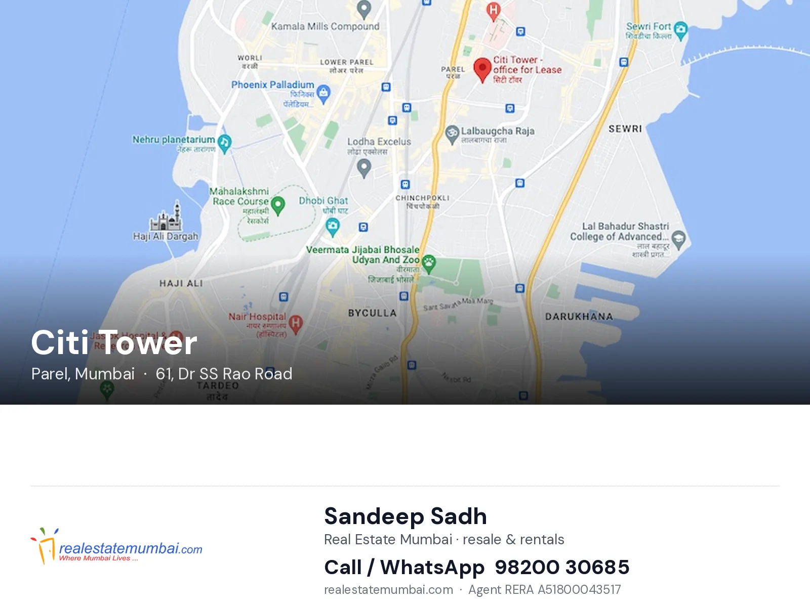 Citi Tower, Parel, Mumbai — flats | Real Estate Mumbai, Sandeep Sadh 98200 30685