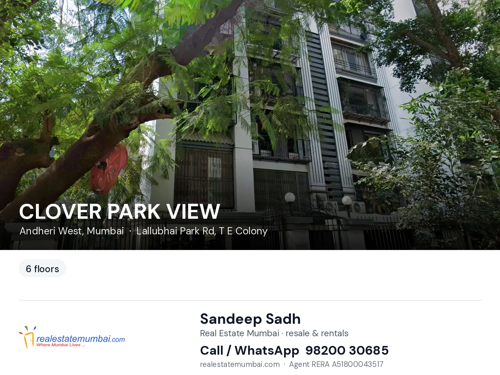 CLOVER PARK VIEW, Andheri West, Mumbai — flats | Real Estate Mumbai, Sandeep Sadh 98200 30685