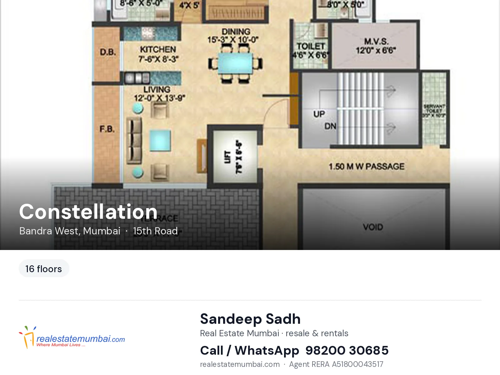 Constellation, Bandra West, Mumbai — flats | Real Estate Mumbai, Sandeep Sadh 98200 30685