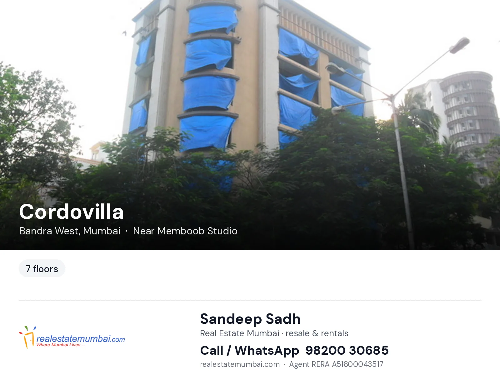 Cordovilla, Bandra West, Mumbai — flats | Real Estate Mumbai, Sandeep Sadh 98200 30685