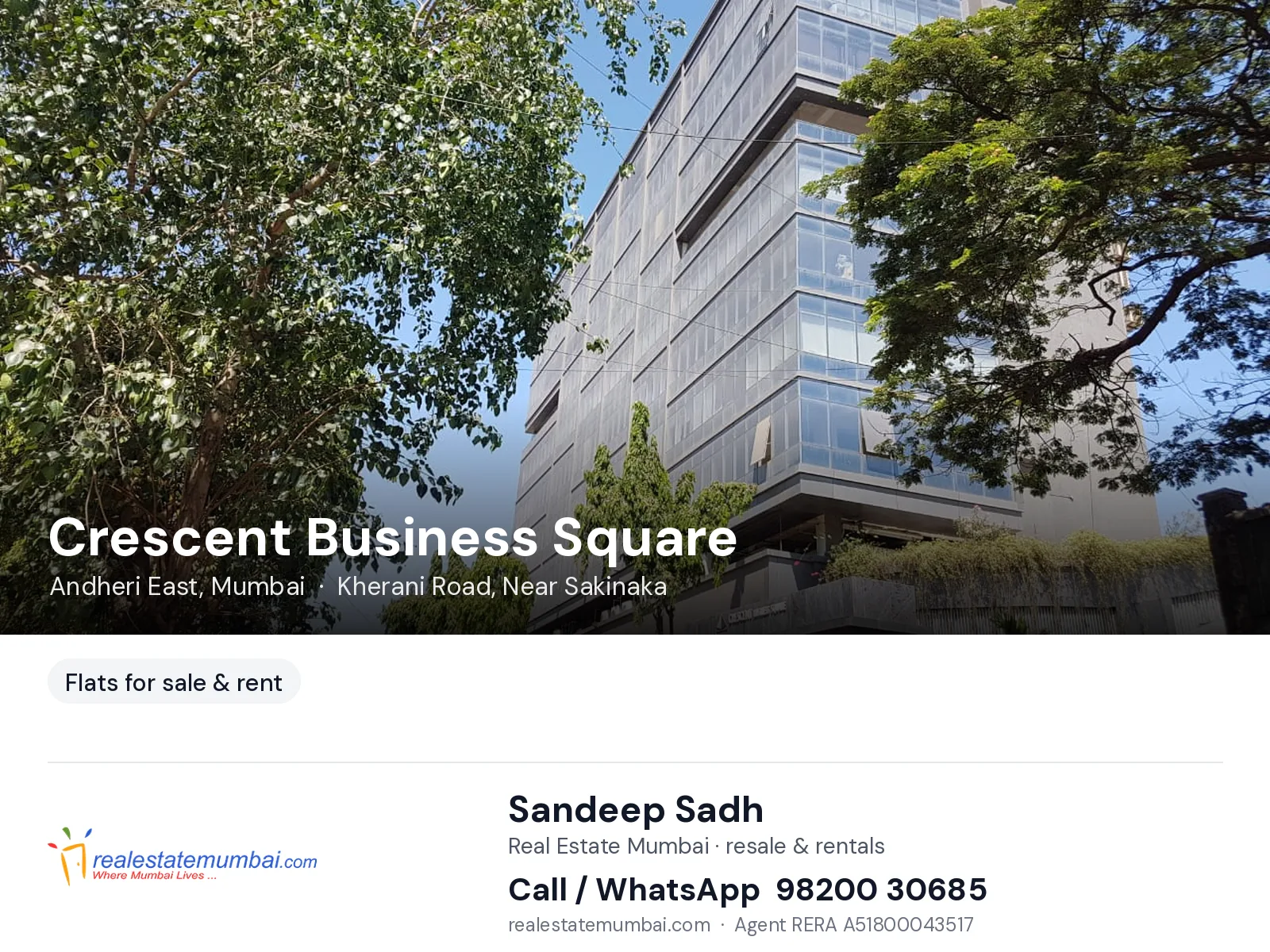 Crescent Business Square, Andheri East, Mumbai — flats for sale & rent | Real Estate Mumbai, Sandeep Sadh 98200 30685