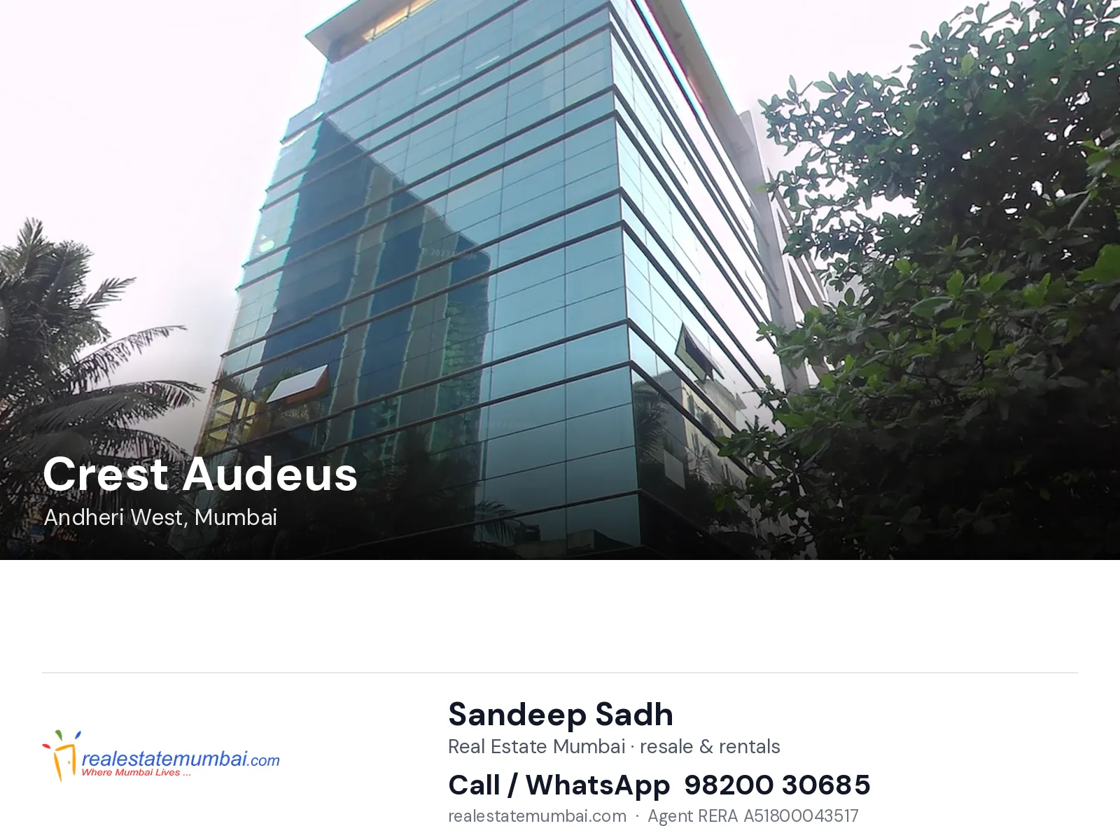 Crest Audeus, Andheri West, Mumbai — flats | Real Estate Mumbai, Sandeep Sadh 98200 30685