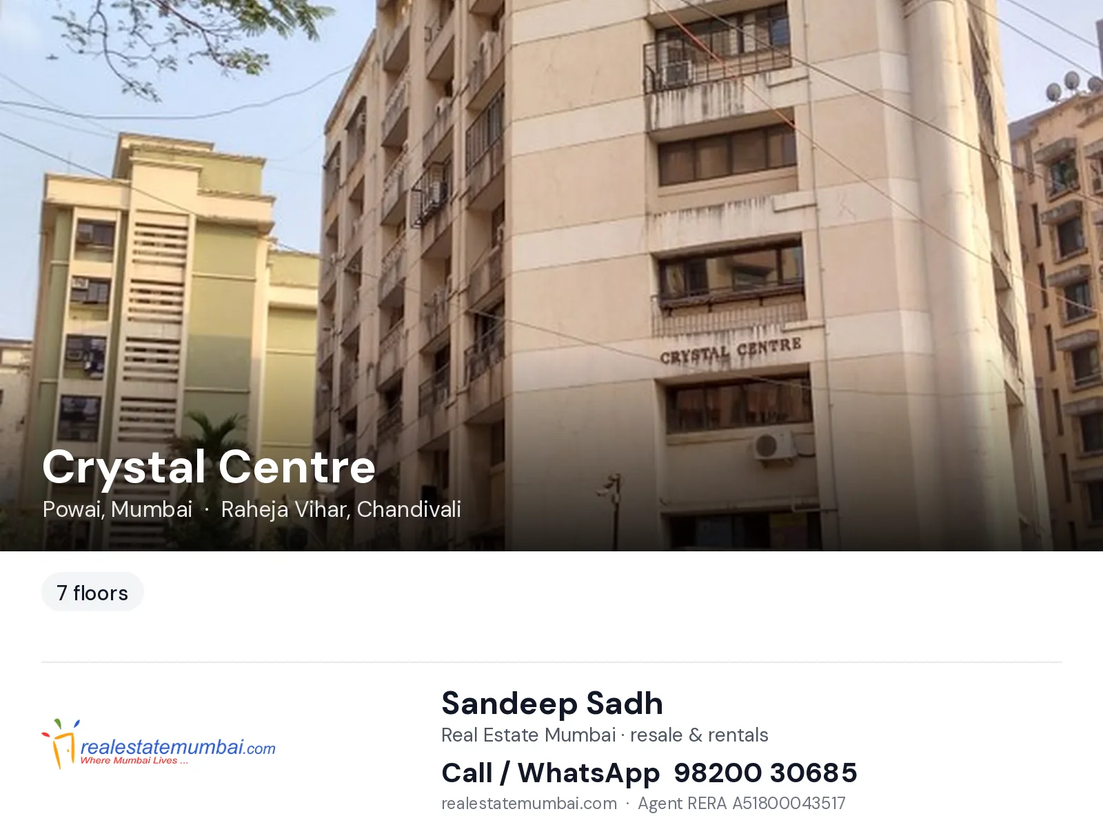 Crystal Centre, Powai, Mumbai — flats | Real Estate Mumbai, Sandeep Sadh 98200 30685