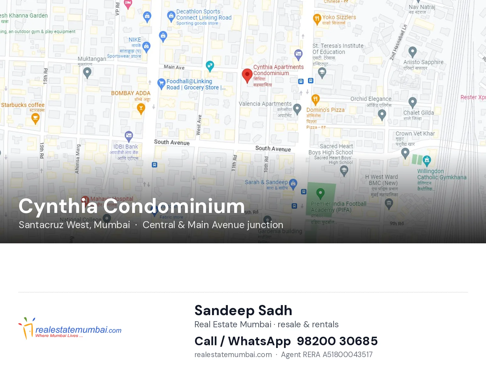 Cynthia Condominium, Santacruz West, Mumbai — flats | Real Estate Mumbai, Sandeep Sadh 98200 30685