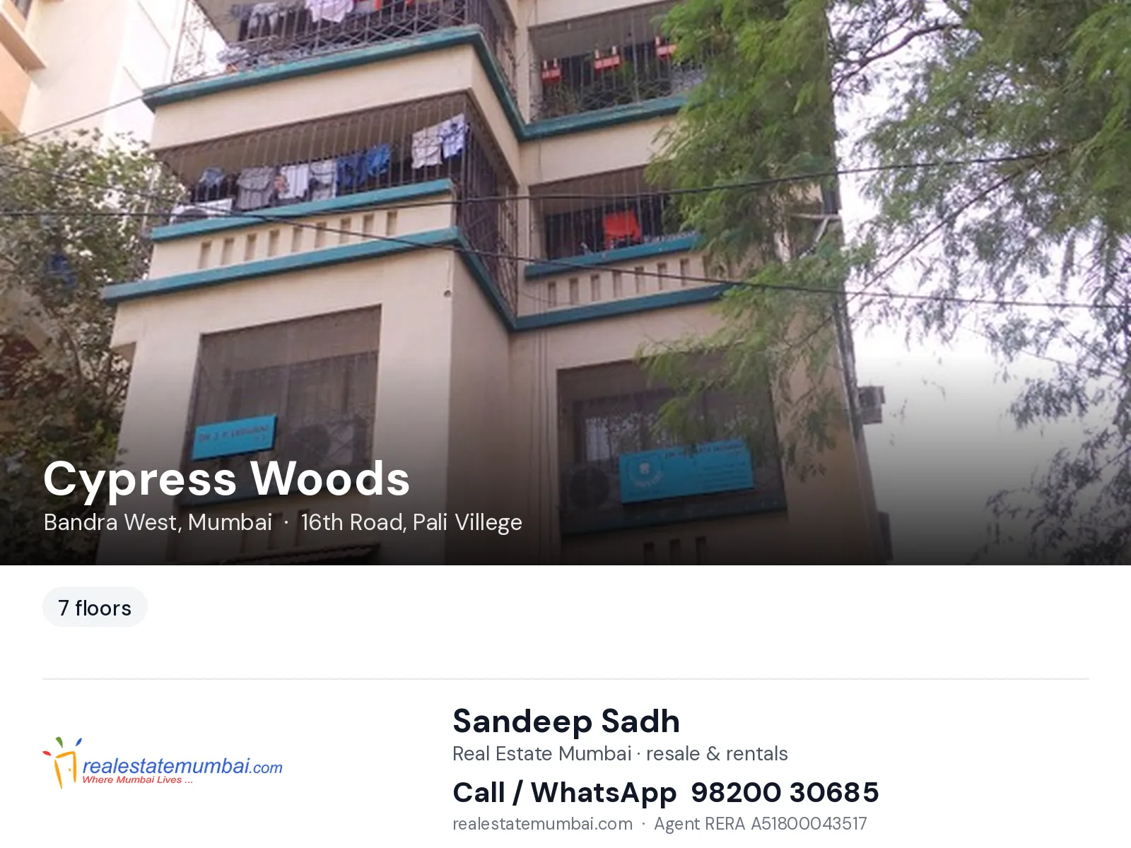 Cypress Woods, Bandra West, Mumbai — flats | Real Estate Mumbai, Sandeep Sadh 98200 30685