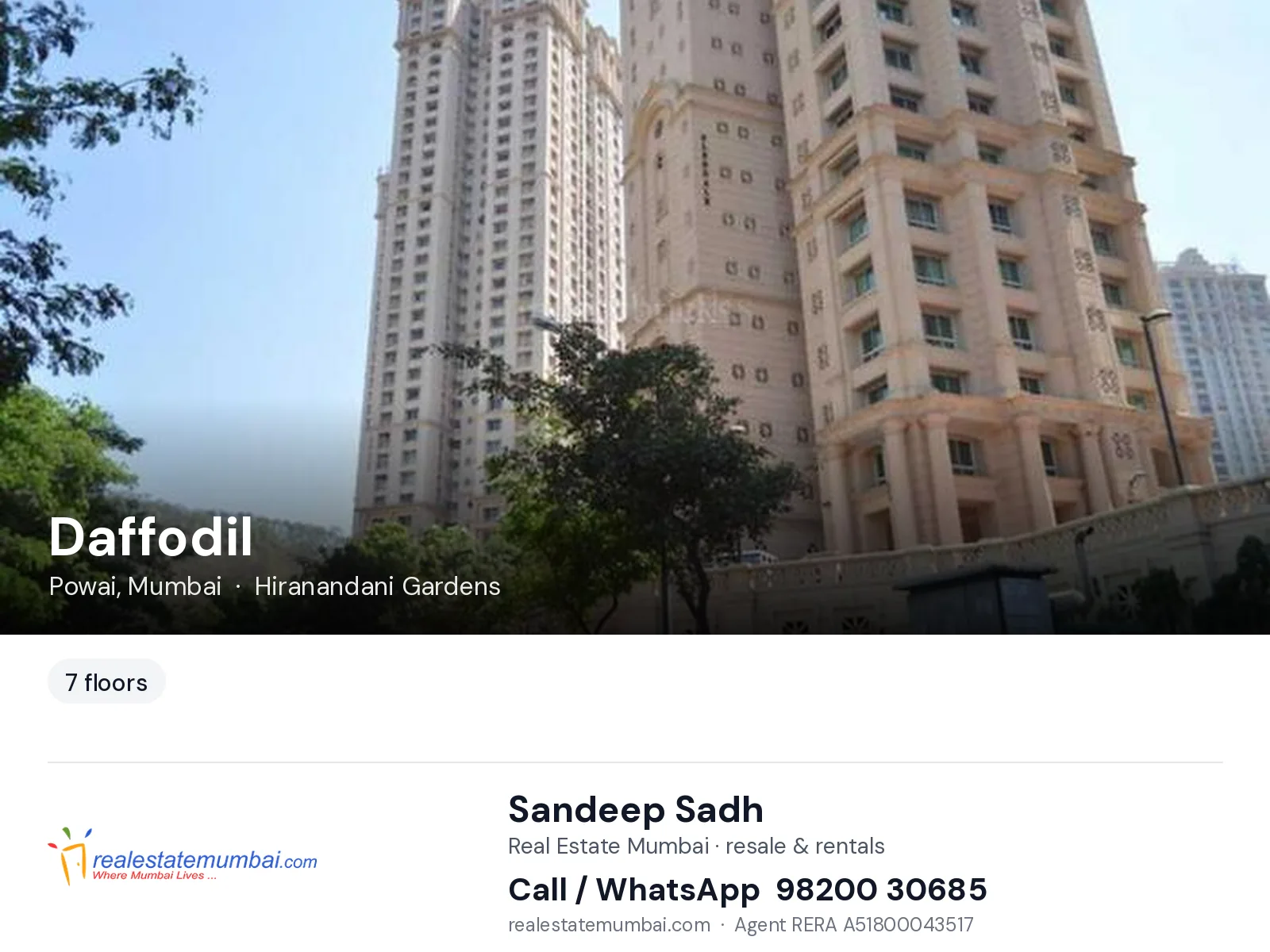 Daffodil, Powai, Mumbai — flats | Real Estate Mumbai, Sandeep Sadh 98200 30685