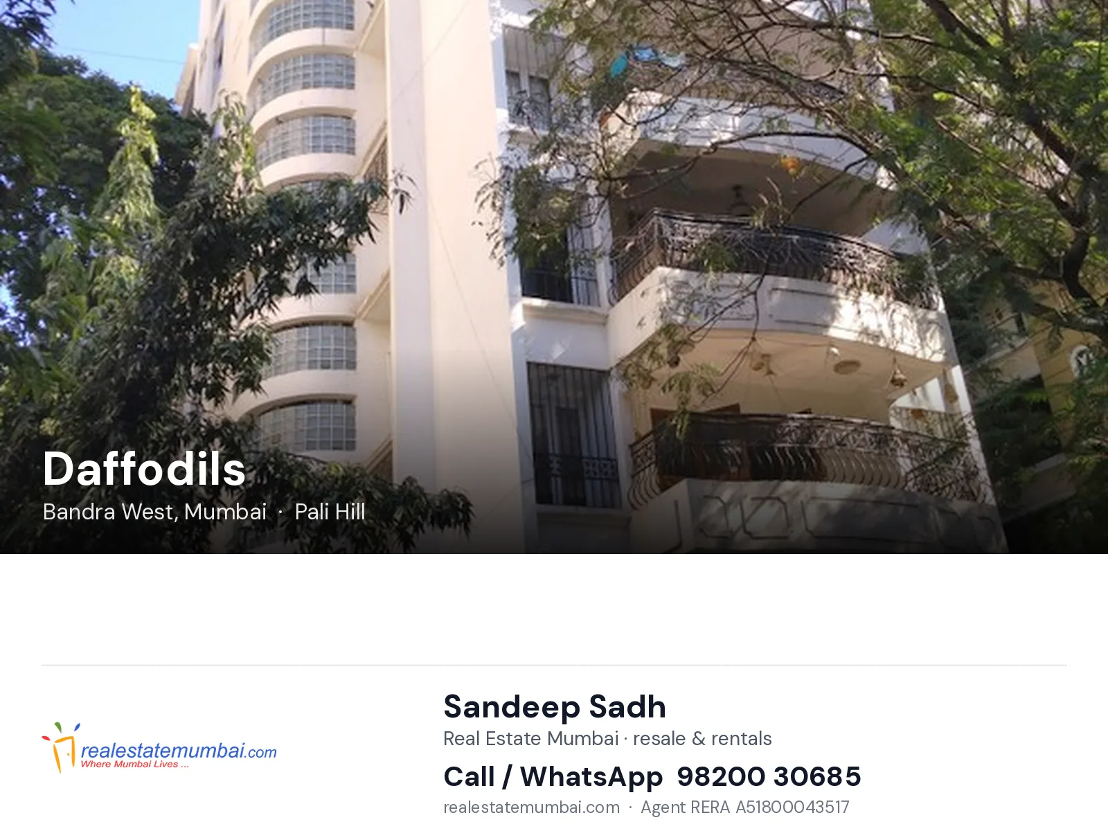 Daffodils, Bandra West, Mumbai — flats | Real Estate Mumbai, Sandeep Sadh 98200 30685
