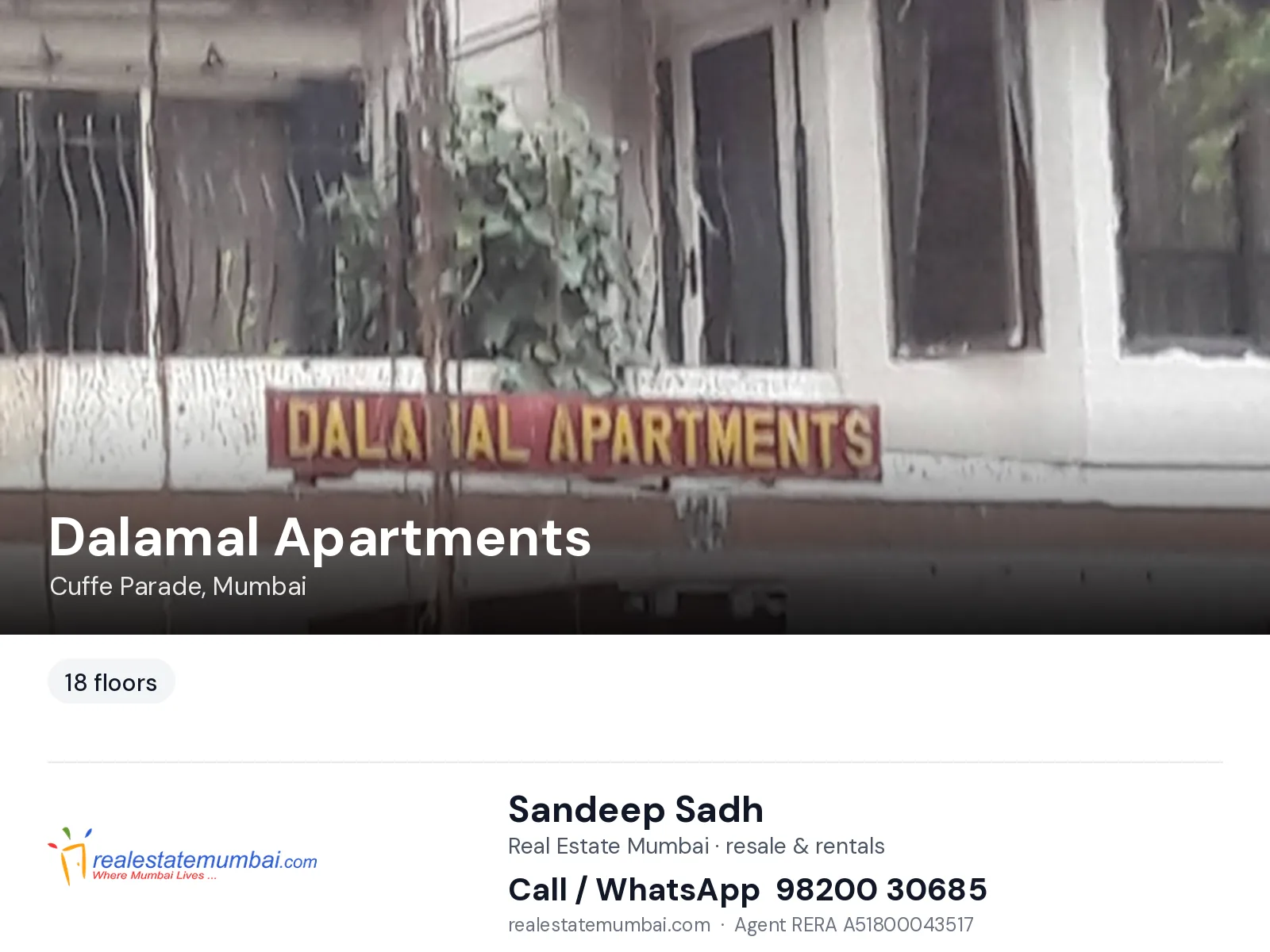 Dalamal Apartments, Cuffe Parade, Mumbai — flats | Real Estate Mumbai, Sandeep Sadh 98200 30685