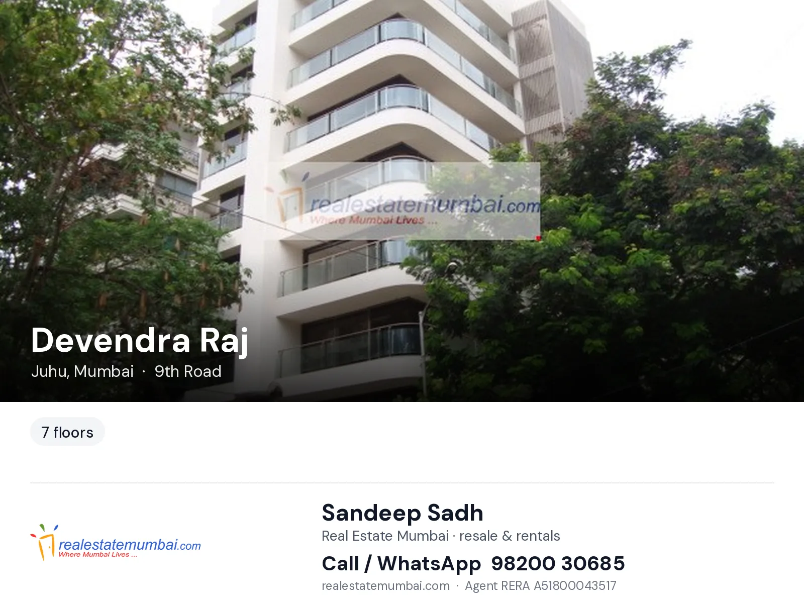 Devendra Raj, Juhu, Mumbai — flats | Real Estate Mumbai, Sandeep Sadh 98200 30685