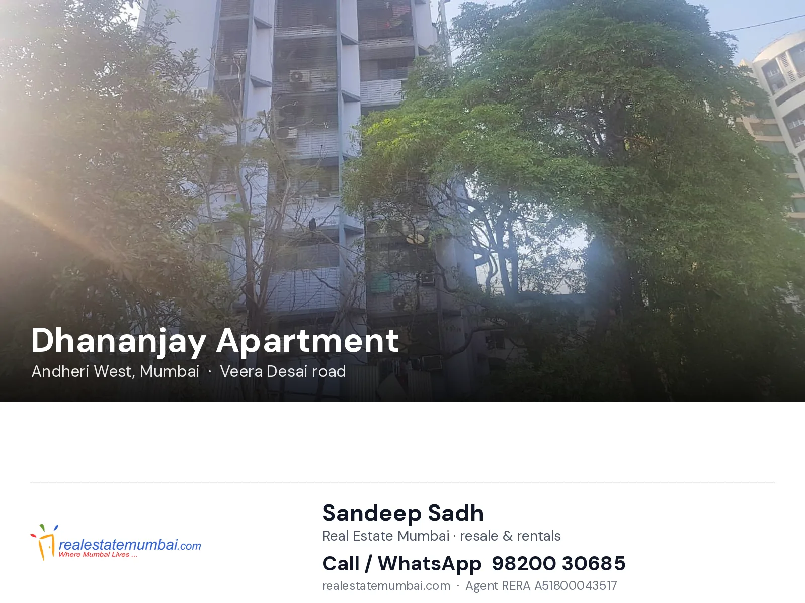 Dhananjay Apartment, Andheri West, Mumbai — flats | Real Estate Mumbai, Sandeep Sadh 98200 30685