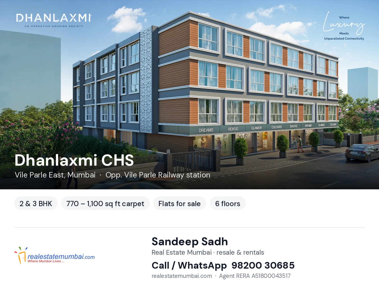 Dhanlaxmi CHS, Vile Parle East, Mumbai — 2 & 3 BHK flats for sale | Real Estate Mumbai, Sandeep Sadh 98200 30685