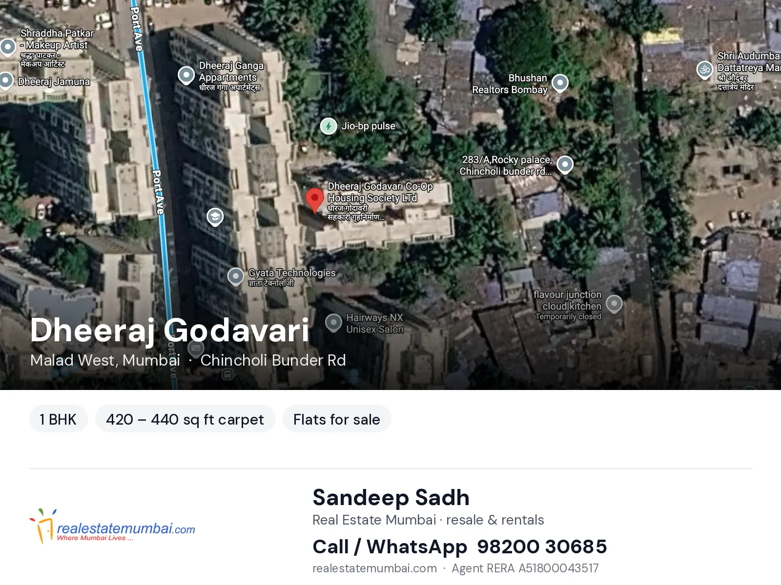 Dheeraj Godavari, Malad West, Mumbai — 1 BHK flats for sale | Real Estate Mumbai, Sandeep Sadh 98200 30685