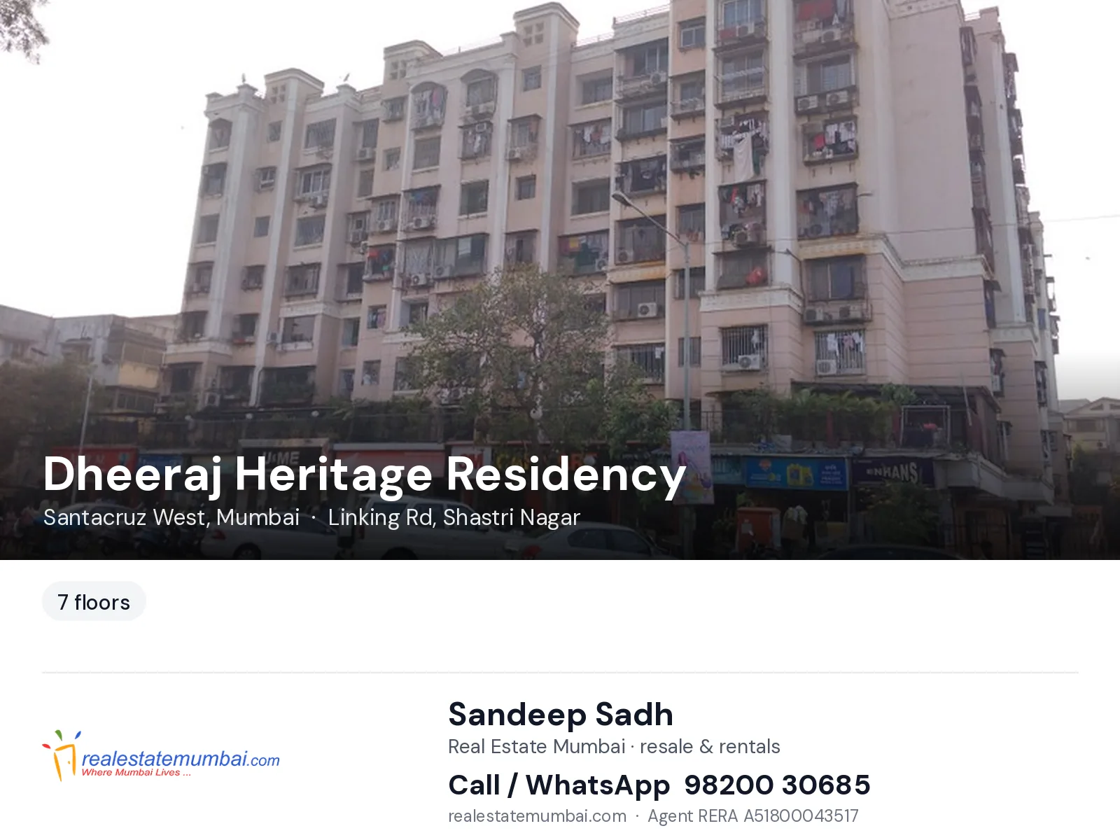 Dheeraj Heritage Residency, Santacruz West, Mumbai — flats | Real Estate Mumbai, Sandeep Sadh 98200 30685