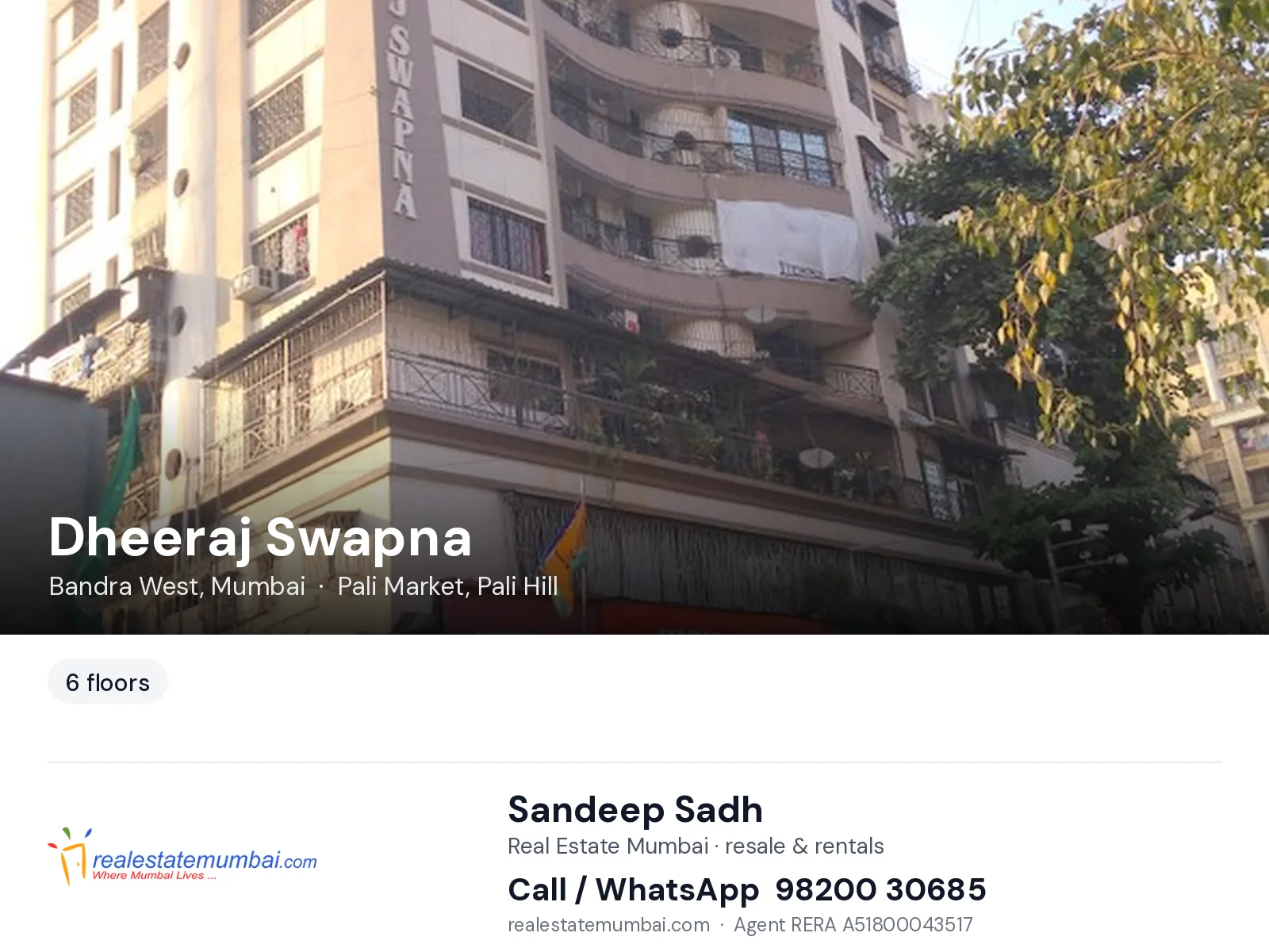 Dheeraj Swapna, Bandra West, Mumbai — flats | Real Estate Mumbai, Sandeep Sadh 98200 30685