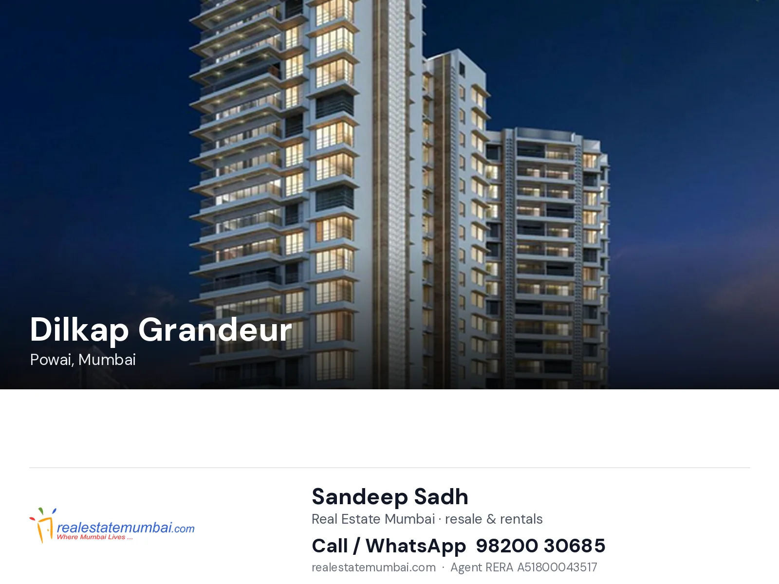 Dilkap Grandeur, Powai, Mumbai — flats | Real Estate Mumbai, Sandeep Sadh 98200 30685