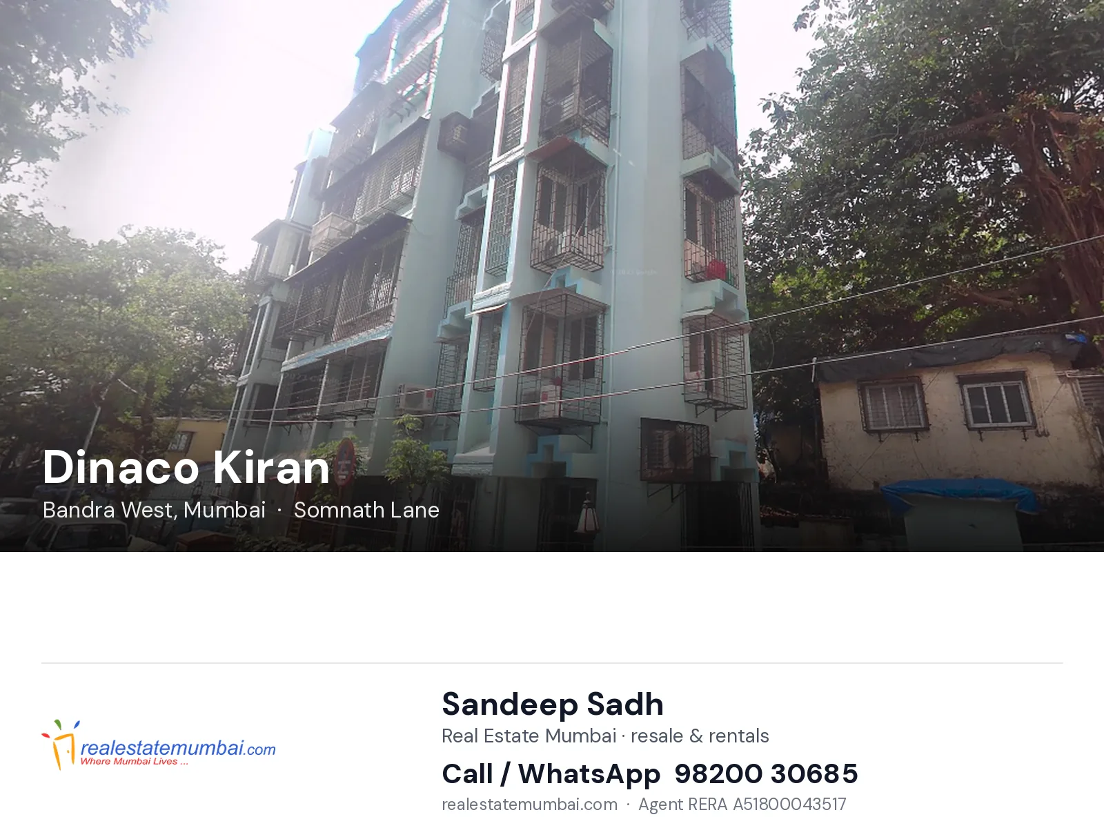 Dinaco Kiran, Bandra West, Mumbai — flats | Real Estate Mumbai, Sandeep Sadh 98200 30685