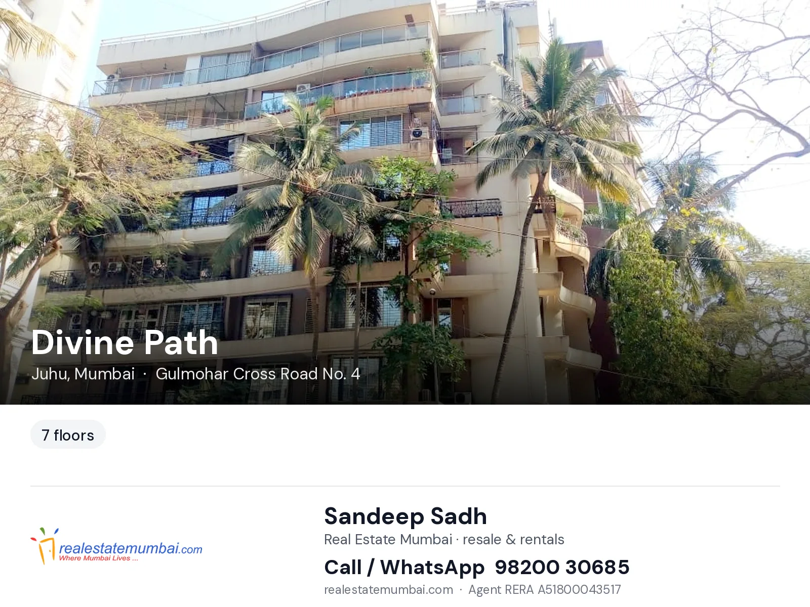 Divine Path, Juhu, Mumbai — flats | Real Estate Mumbai, Sandeep Sadh 98200 30685