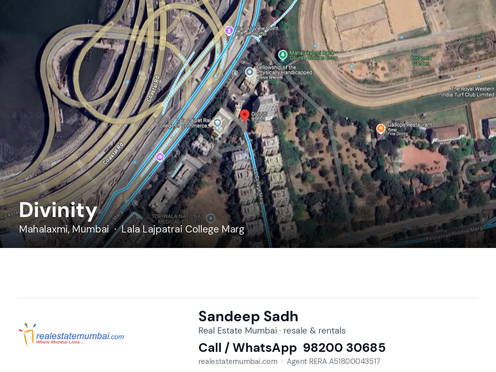 Divinity, Mahalaxmi, Mumbai — flats | Real Estate Mumbai, Sandeep Sadh 98200 30685
