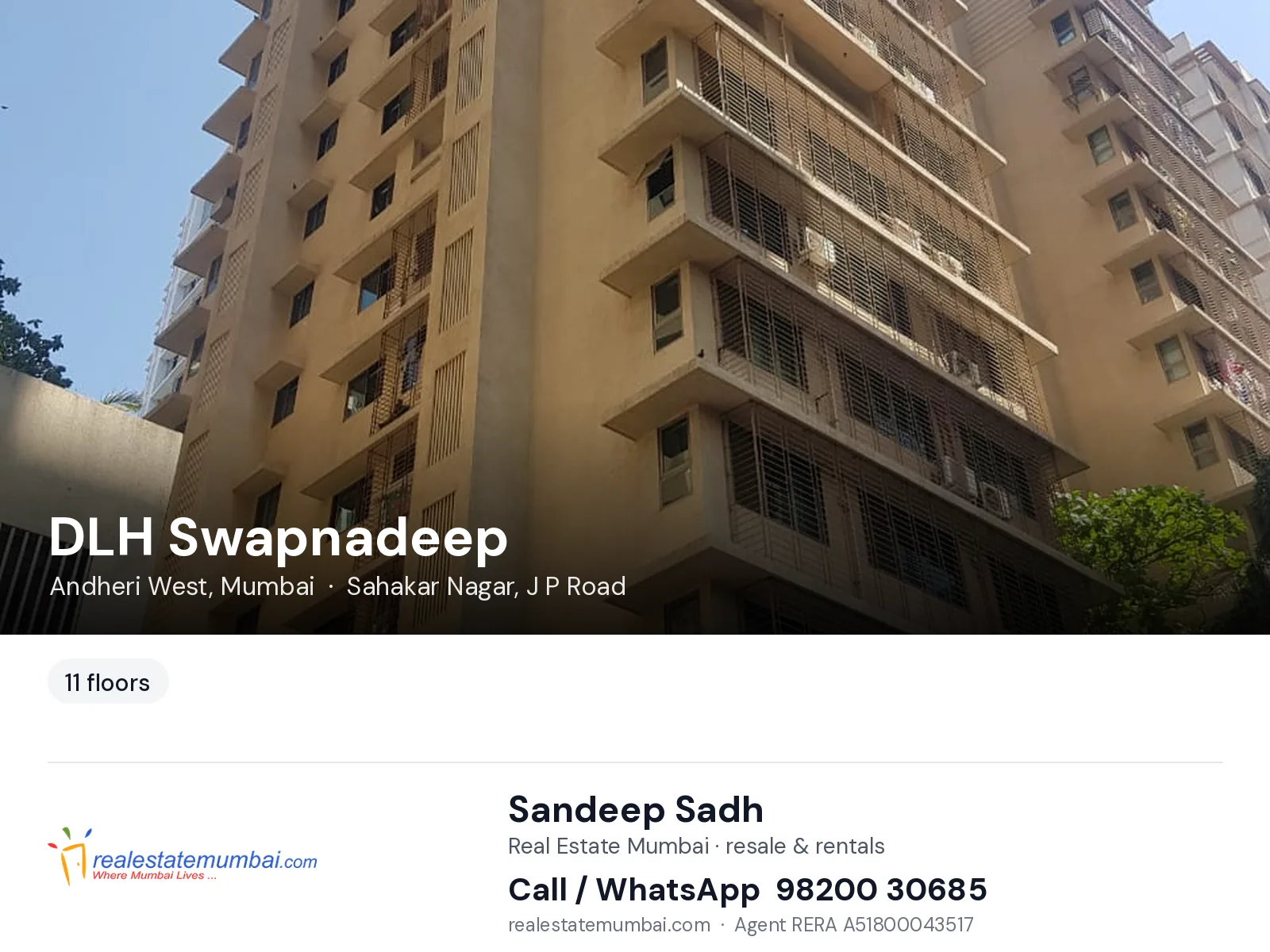 DLH Swapnadeep, Andheri West, Mumbai — flats | Real Estate Mumbai, Sandeep Sadh 98200 30685