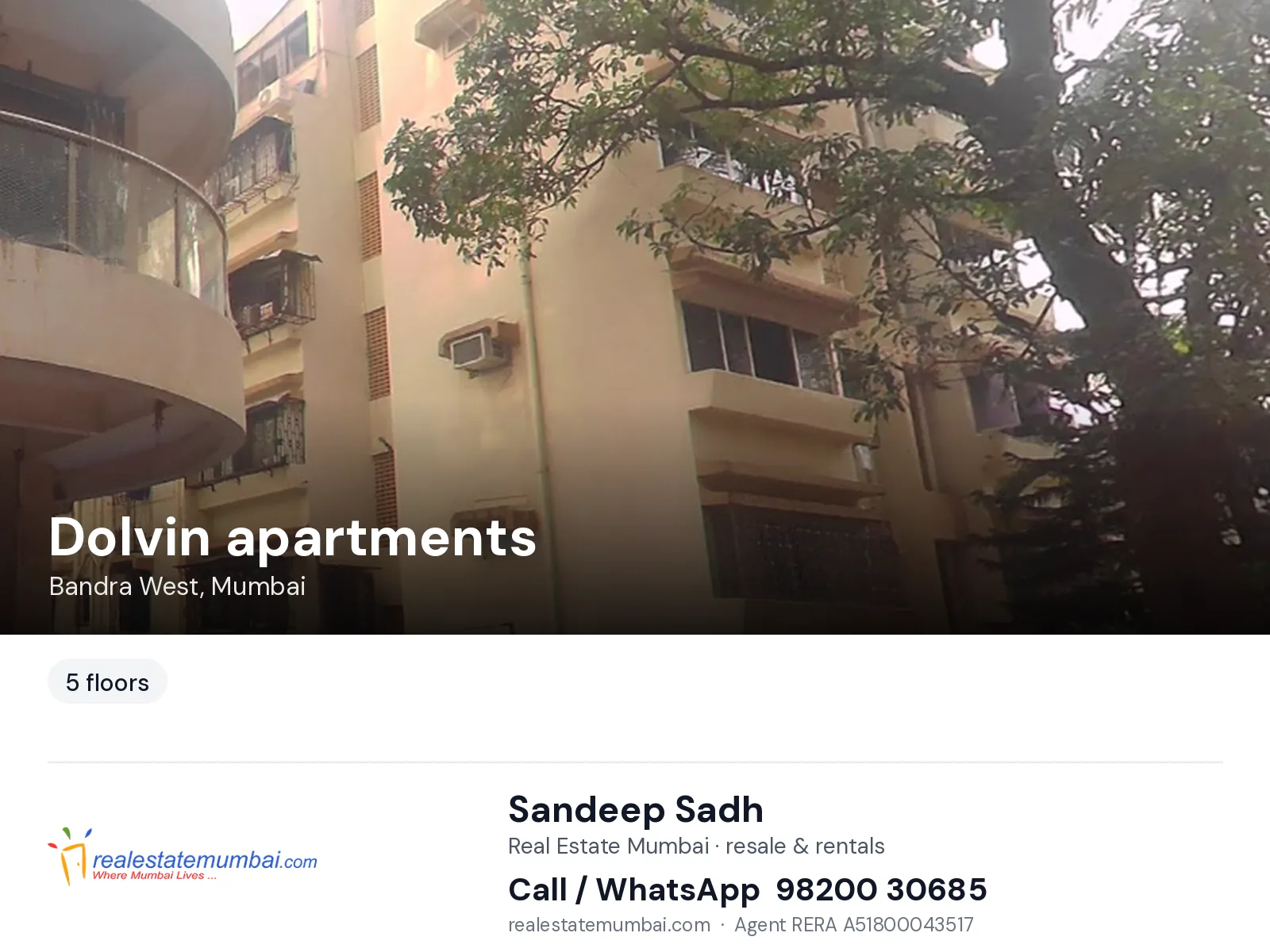 Dolvin apartments, Bandra West, Mumbai — flats | Real Estate Mumbai, Sandeep Sadh 98200 30685